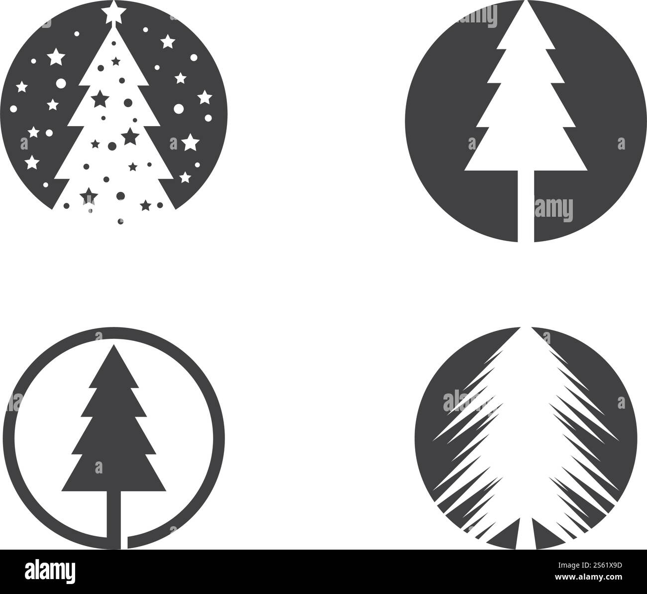 Albero di Natale logo ilustration vettore design Illustrazione Vettoriale