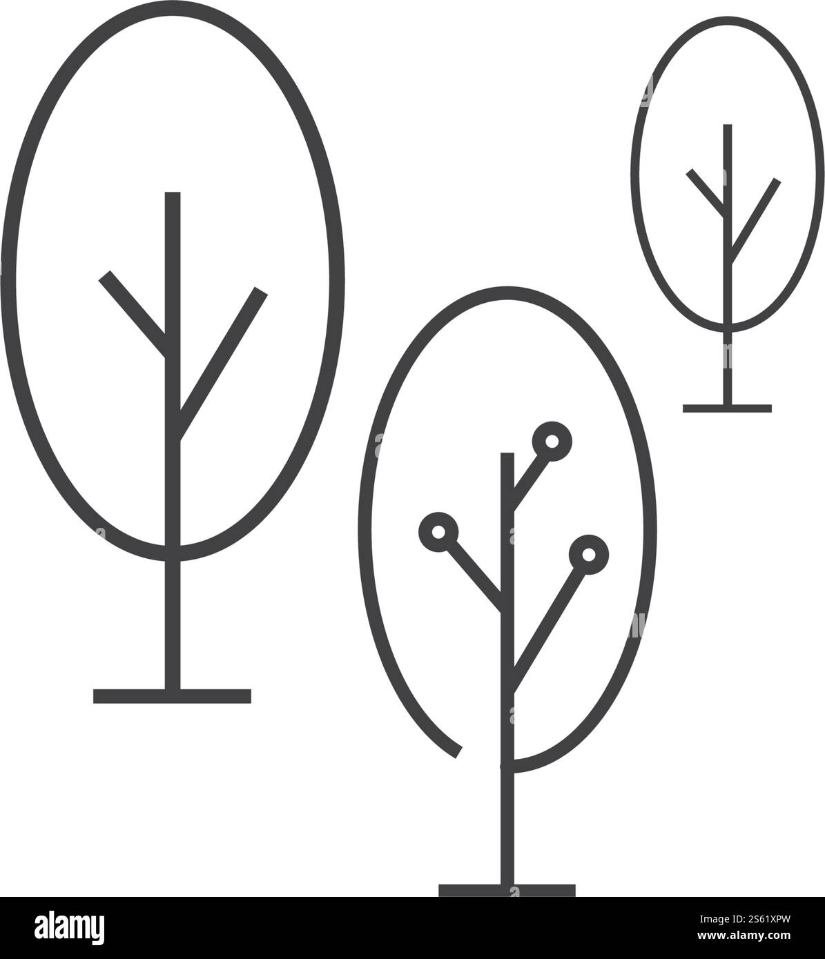 Natura simbolo vettoriale modello logo linea albero Illustrazione Vettoriale