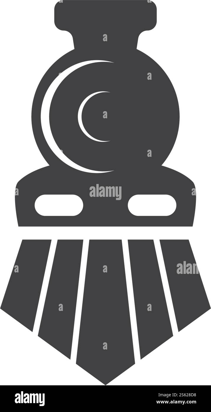 Disegno del treno logo vettoriale design piatto Illustrazione Vettoriale