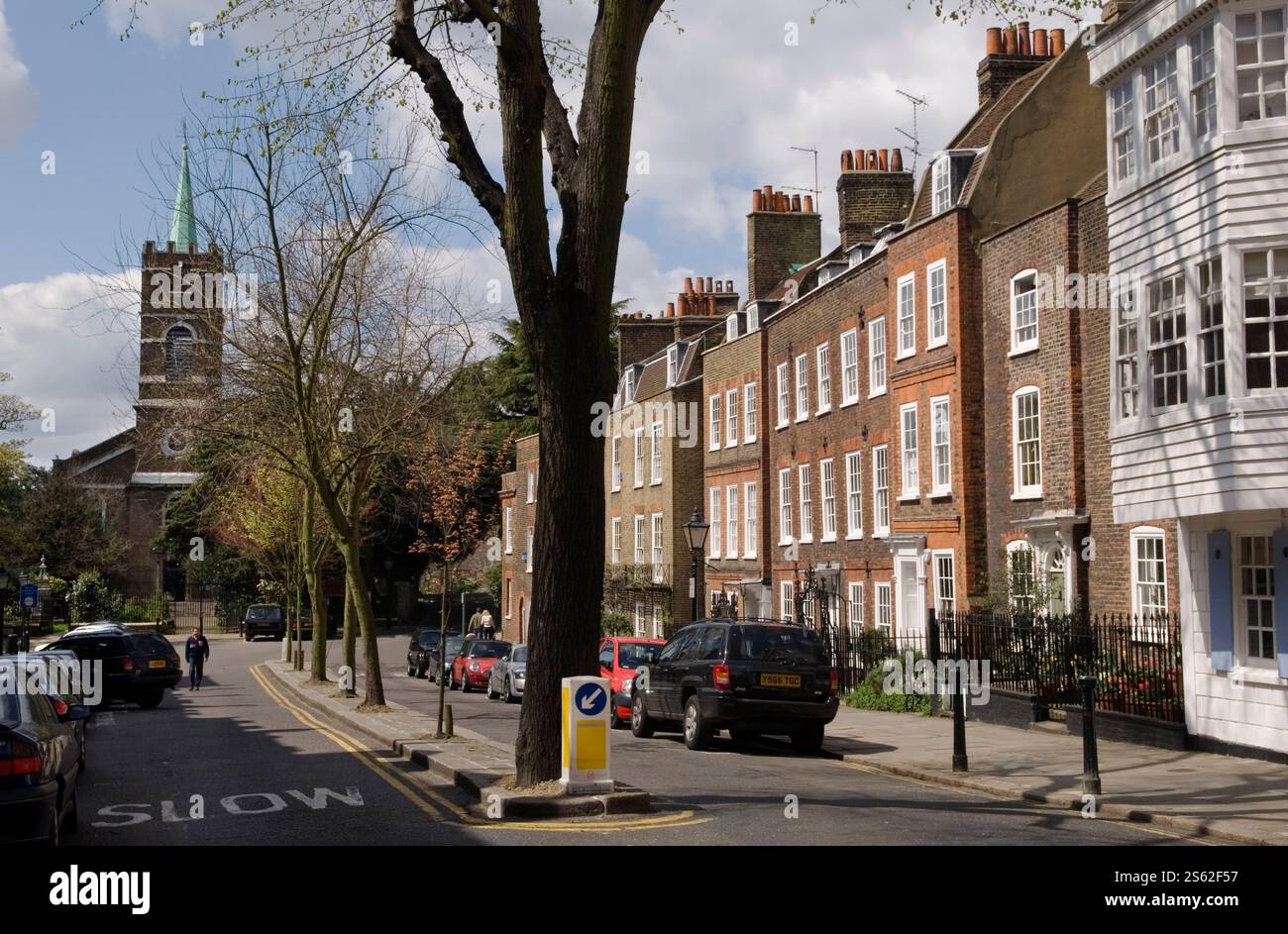 Church Row, St John's Church, Hampstead Village, casa di famiglia georgiana, esclusiva proprietà molto costosa Londra NW3. Inghilterra Regno Unito 2000s HOMER SYKES Foto Stock