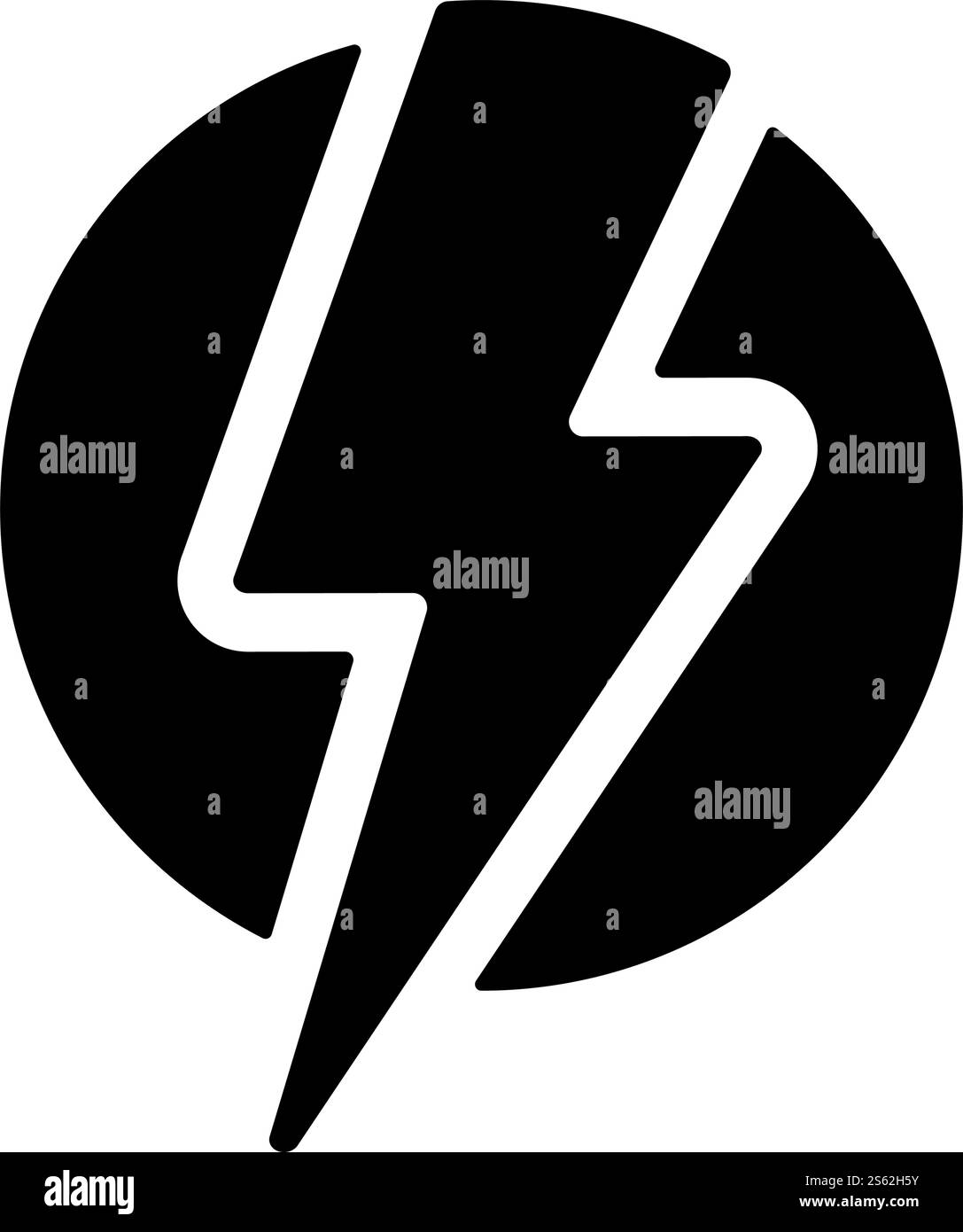 Illustrazione vettoriale del simbolo dell'icona Thunderbolt del fulmine Illustrazione Vettoriale