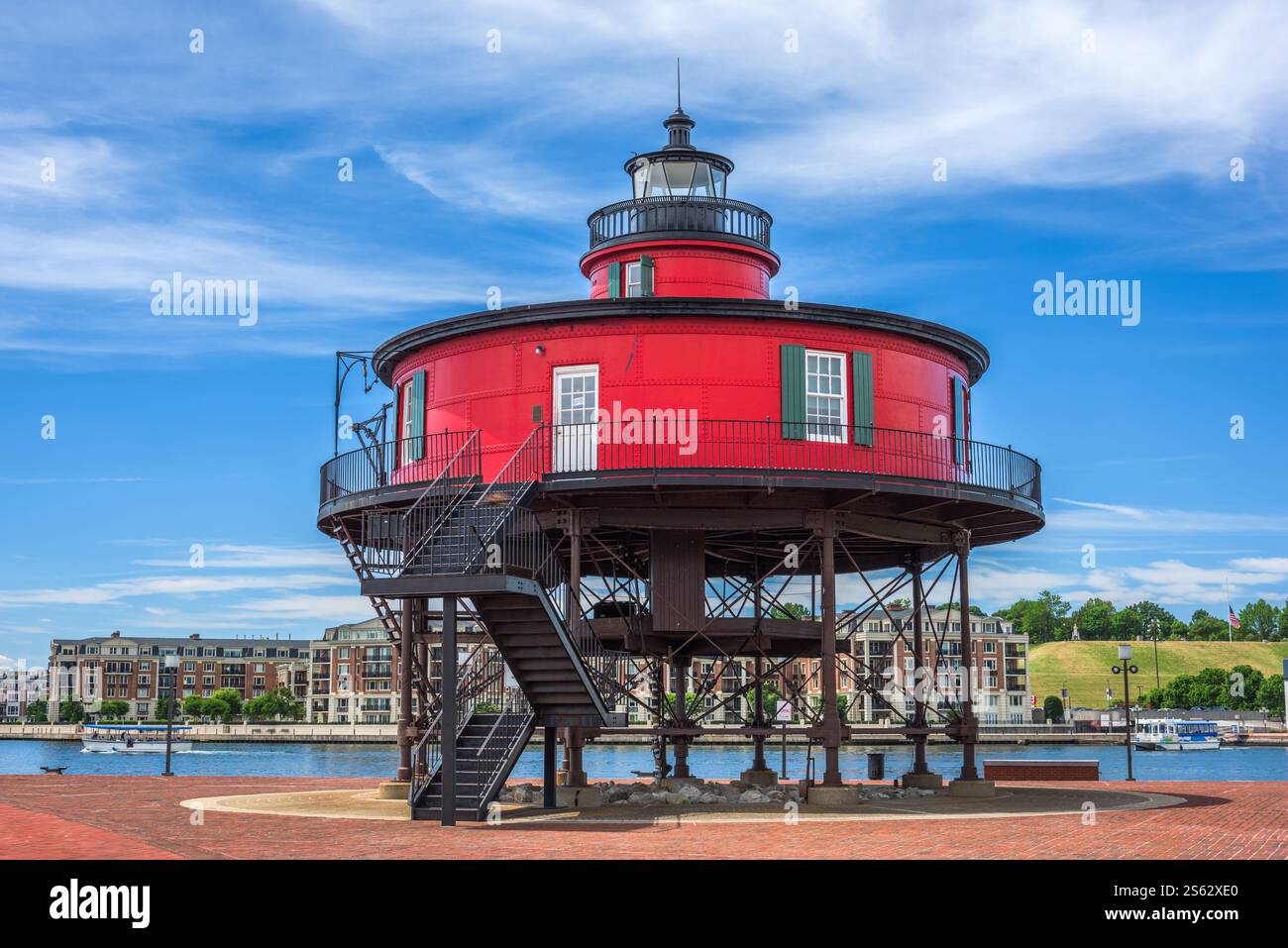 Baltimora, Maryland, USA al Seven Foot Knoll Light nel porto interno. Foto Stock