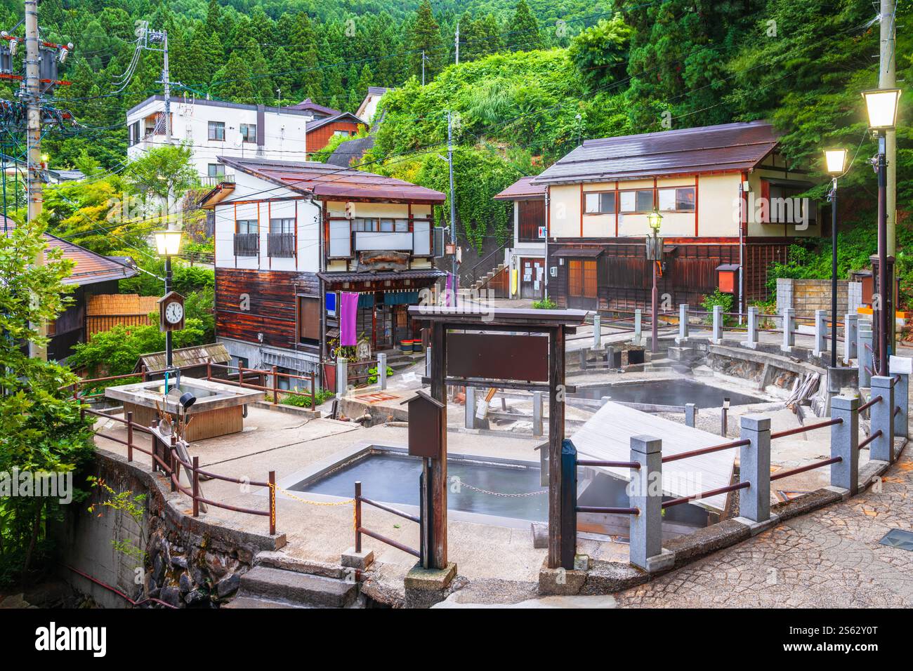 Nozawa Onsen, storiche terme termali giapponesi. Foto Stock