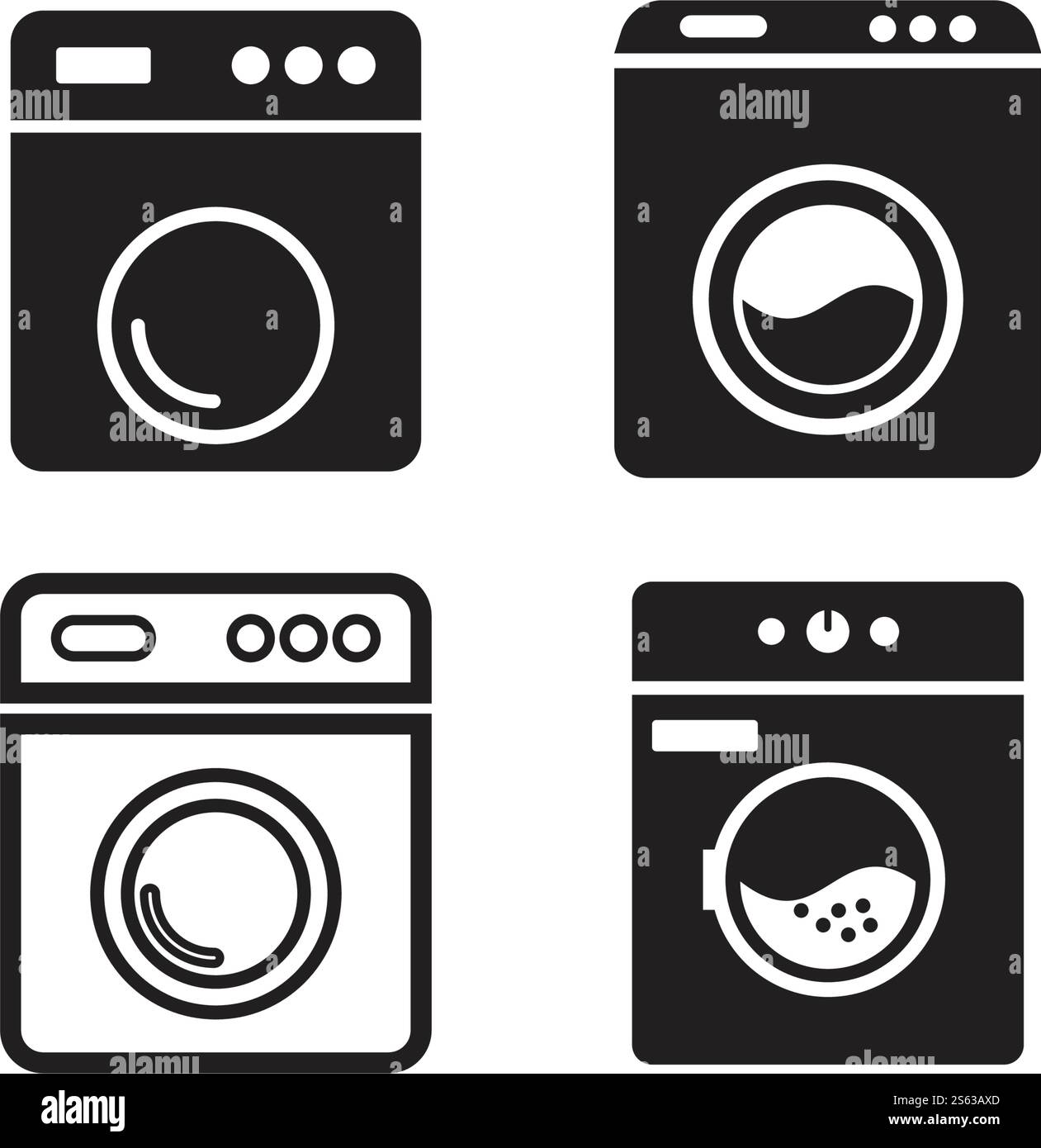 modello vettoriale icona lavatrice Illustrazione Vettoriale