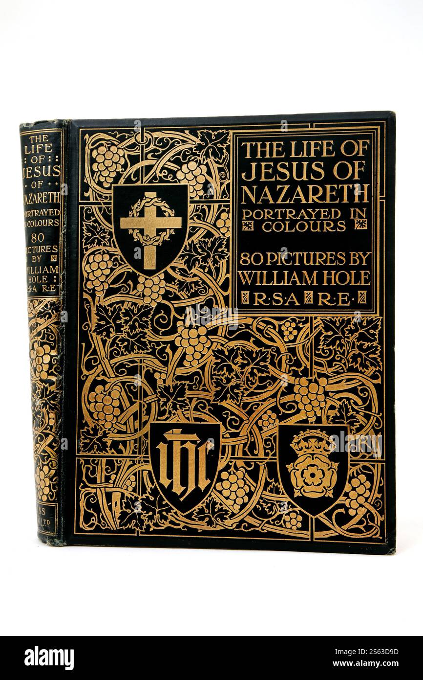 Antico libro religioso edoardiano la vita di Gesù di Nazareth ritratto in colori con 80 immagini di William Hole Foto Stock Antico libro religioso edoardiano la vita di Gesù di Nazareth ritratto in colori con 80 immagini di William Hole Foto Stock