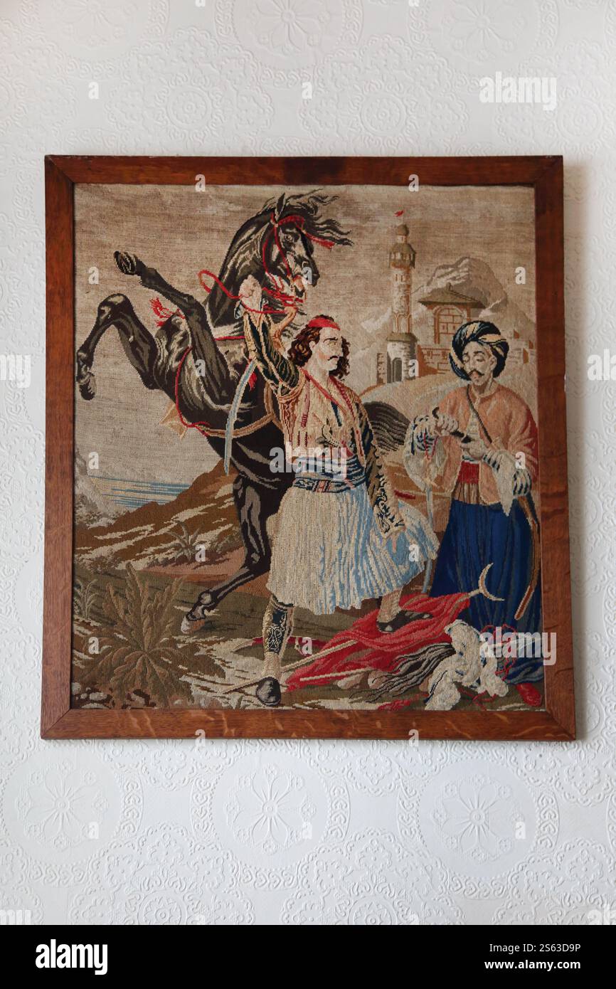 Arazzo vittoriano dei turchi che si arresero ai greci nella guerra d'indipendenza greca 1821 - 1829 - (rivoluzione greca) i greci ottennero l'indipendenza dagli ottomani Foto Stock