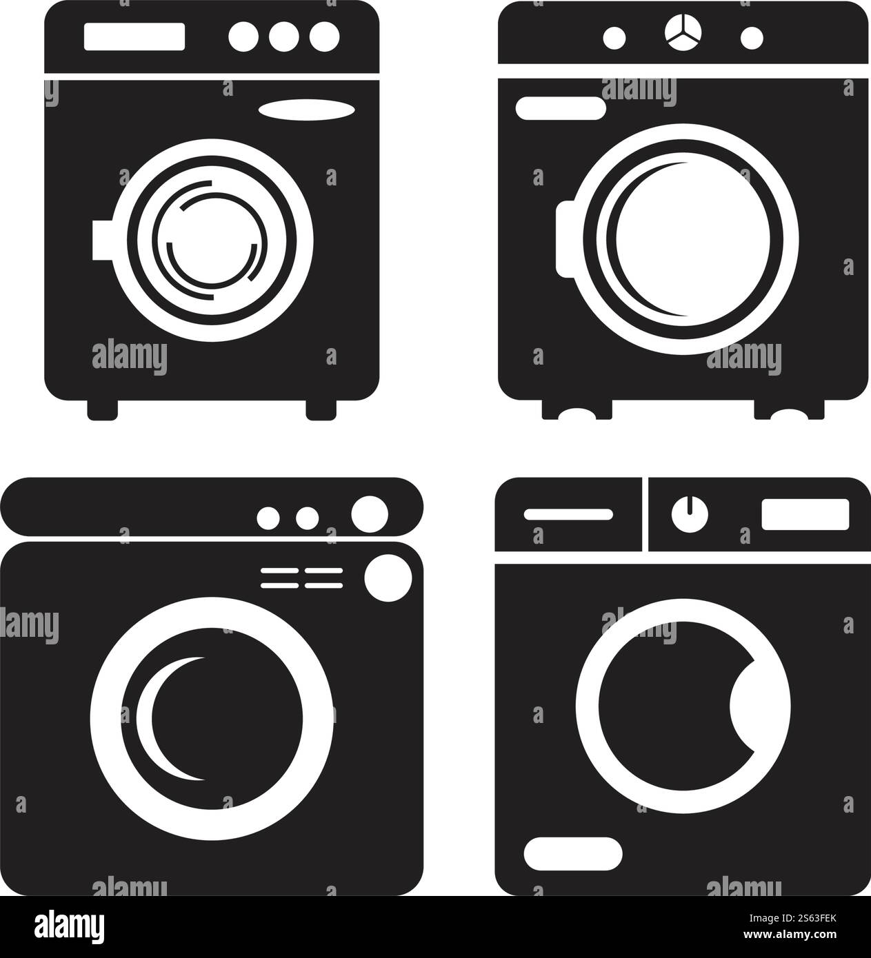 modello vettoriale icona lavatrice Illustrazione Vettoriale