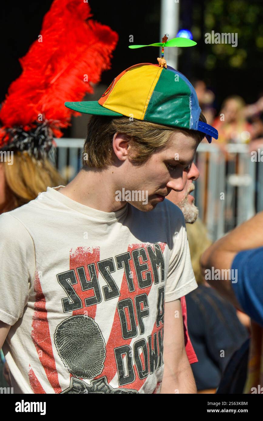 Festival Goer al BottleRock 2018 a Napa, California. Foto Stock