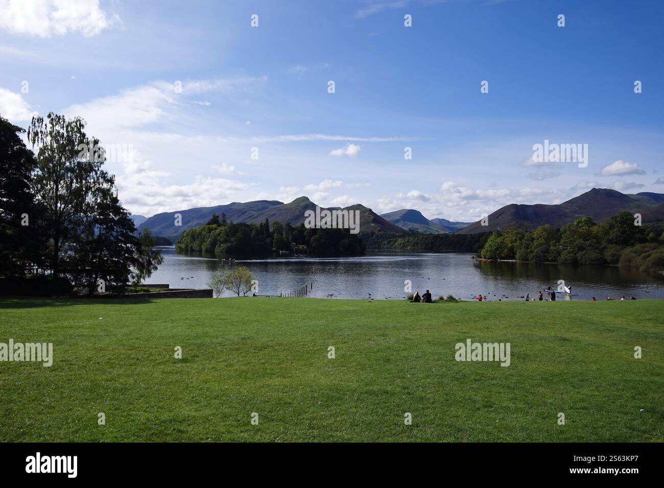 Derwent Water Lake da Crow Park Foto Stock