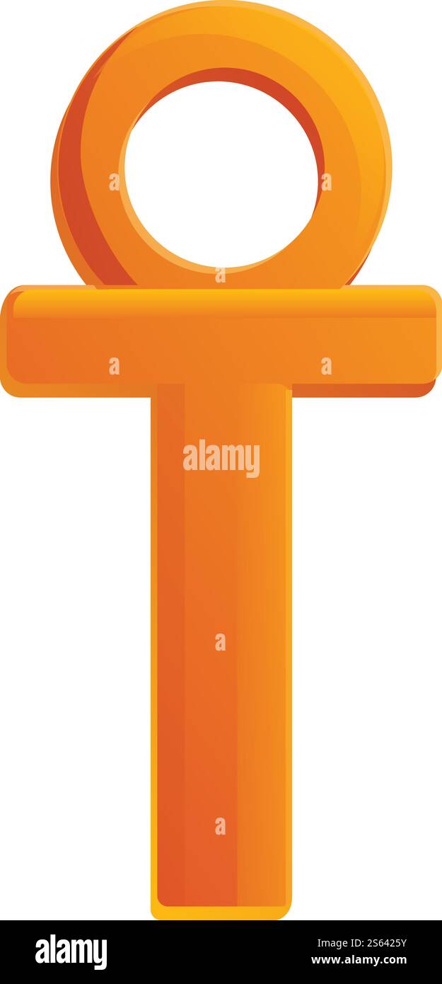 Icona Cross Ankh. Cartone animato dell'icona vettoriale cross ankh per il web design isolato su sfondo bianco. Icona Cross Ankh, stile cartone animato Illustrazione Vettoriale