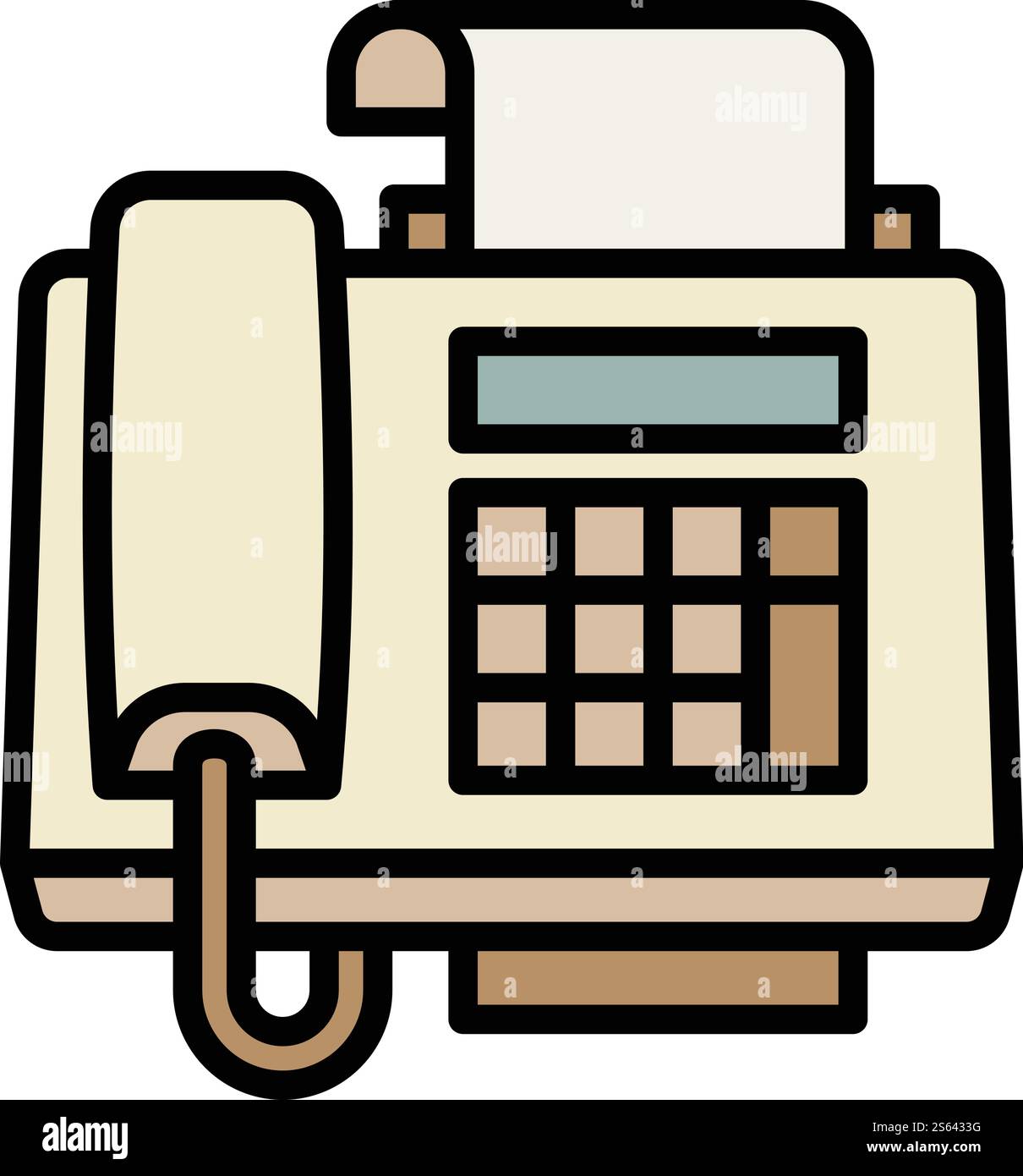 Icona del fax digitale. Evidenziare l'icona vettoriale del fax digitale per la progettazione Web isolata su sfondo bianco. Icona del fax digitale, stile del contorno Illustrazione Vettoriale