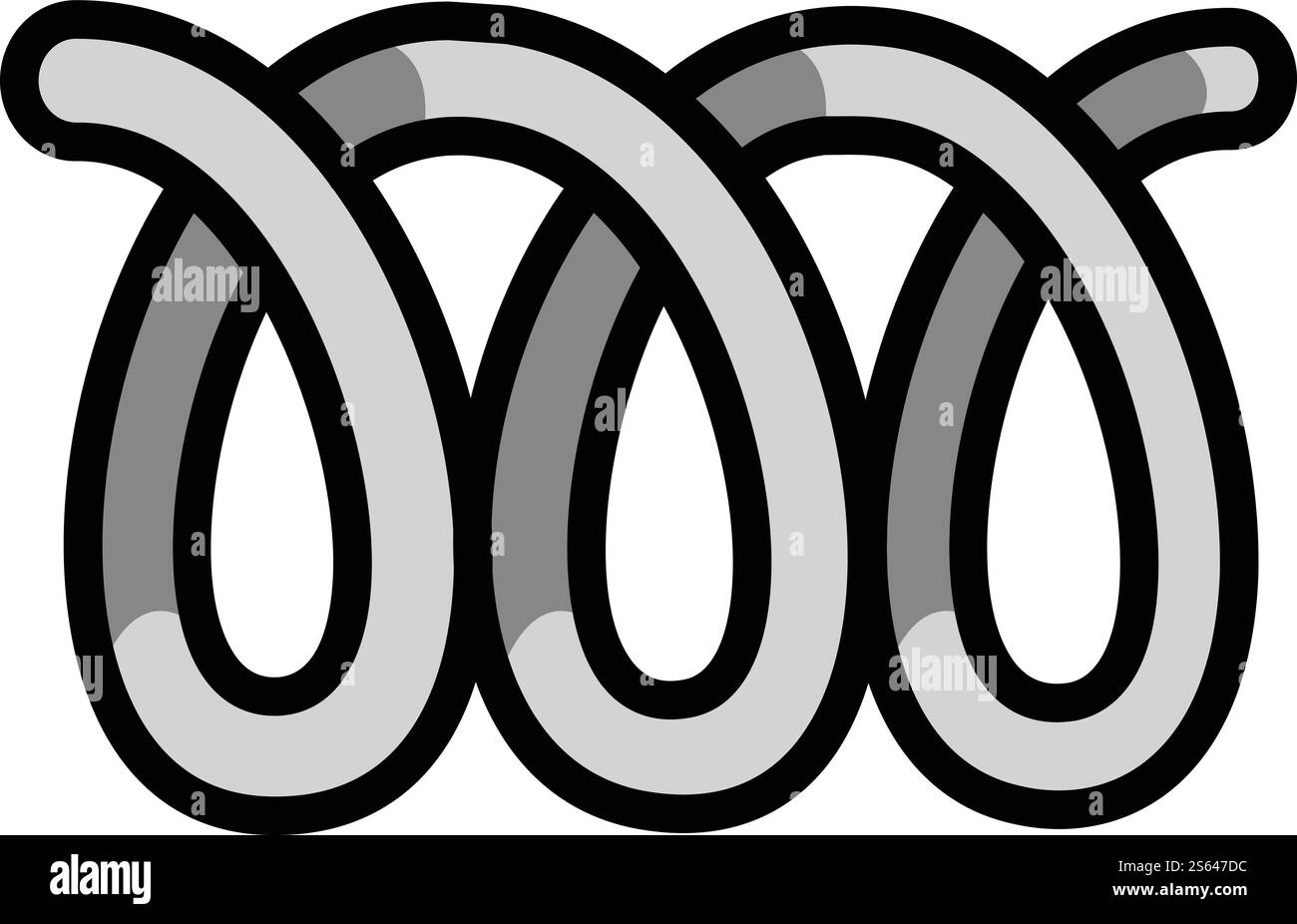 Icona della bobina del cavo. Contorno dell'icona vettoriale della bobina del cavo per la progettazione Web isolato su sfondo bianco. Icona della bobina del cavo, stile del contorno Illustrazione Vettoriale