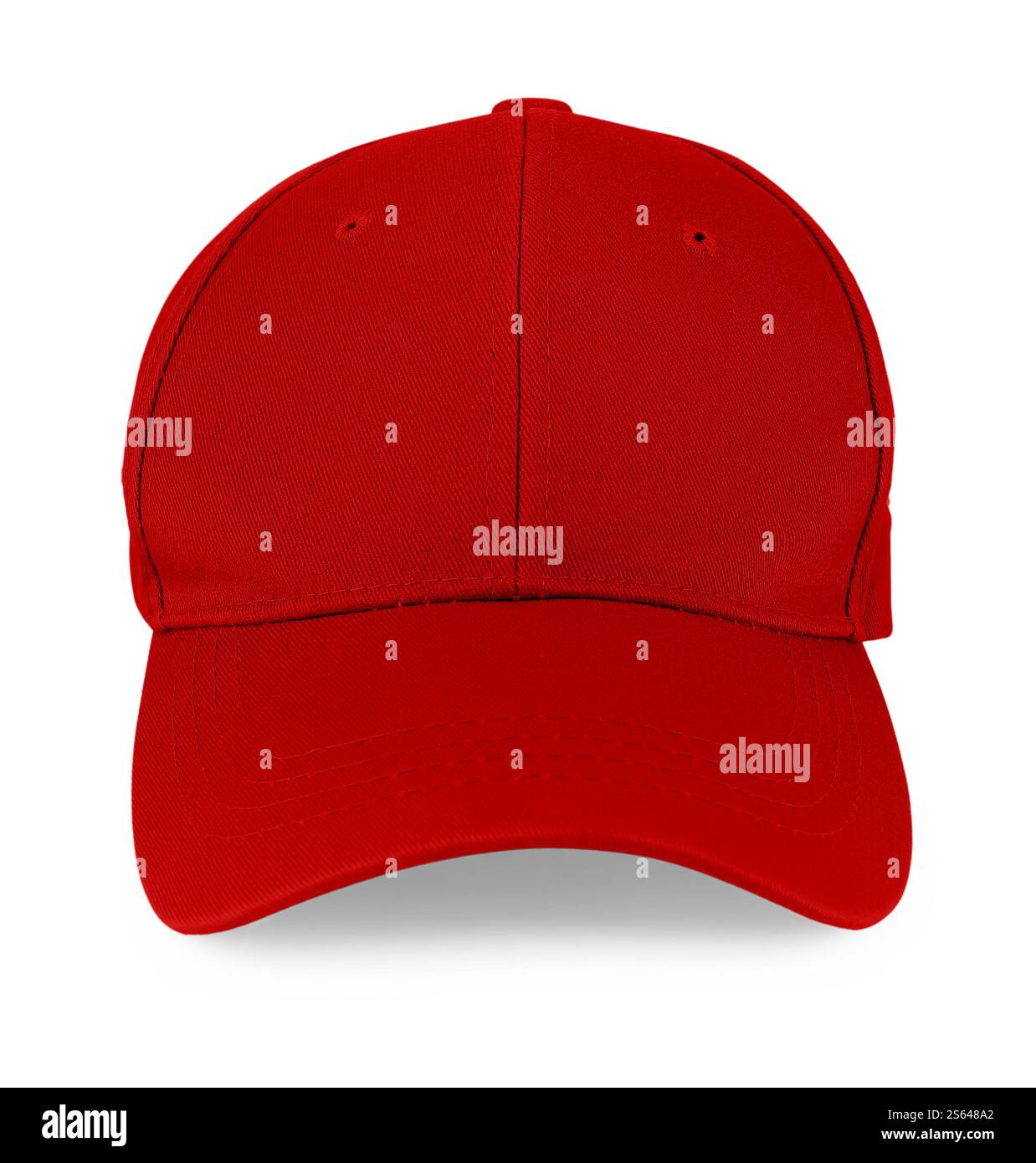 Tappo rosso isolato su bianco. Mockup per il design Foto Stock