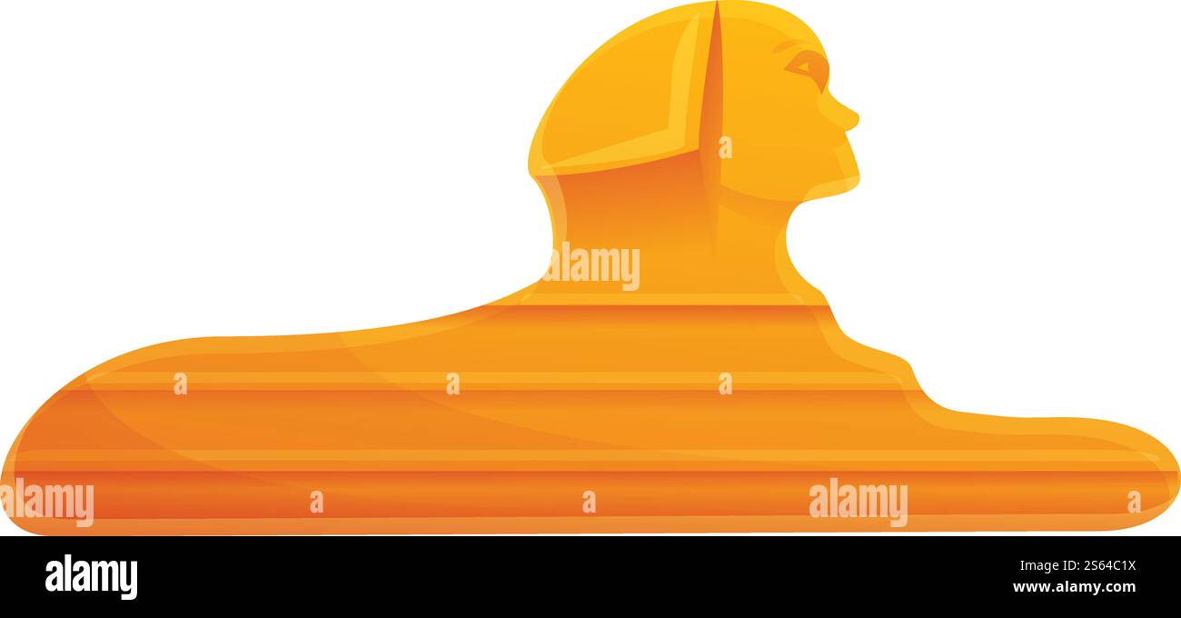 Icona della sfinge egiziana. Cartoon of Egypt sphinx Vector icon for web design isolato su sfondo bianco. Icona della sfinge egiziana, stile cartoni animati Illustrazione Vettoriale