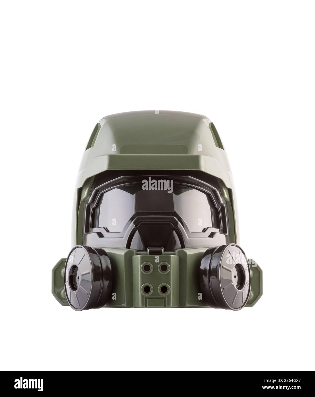 Casco verde Special Forces isolato su sfondo bianco con percorso di ritaglio Foto Stock