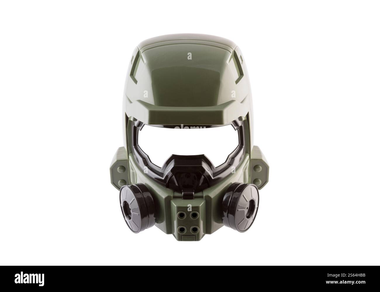 Casco verde Special Forces isolato su sfondo bianco con percorso di ritaglio Foto Stock