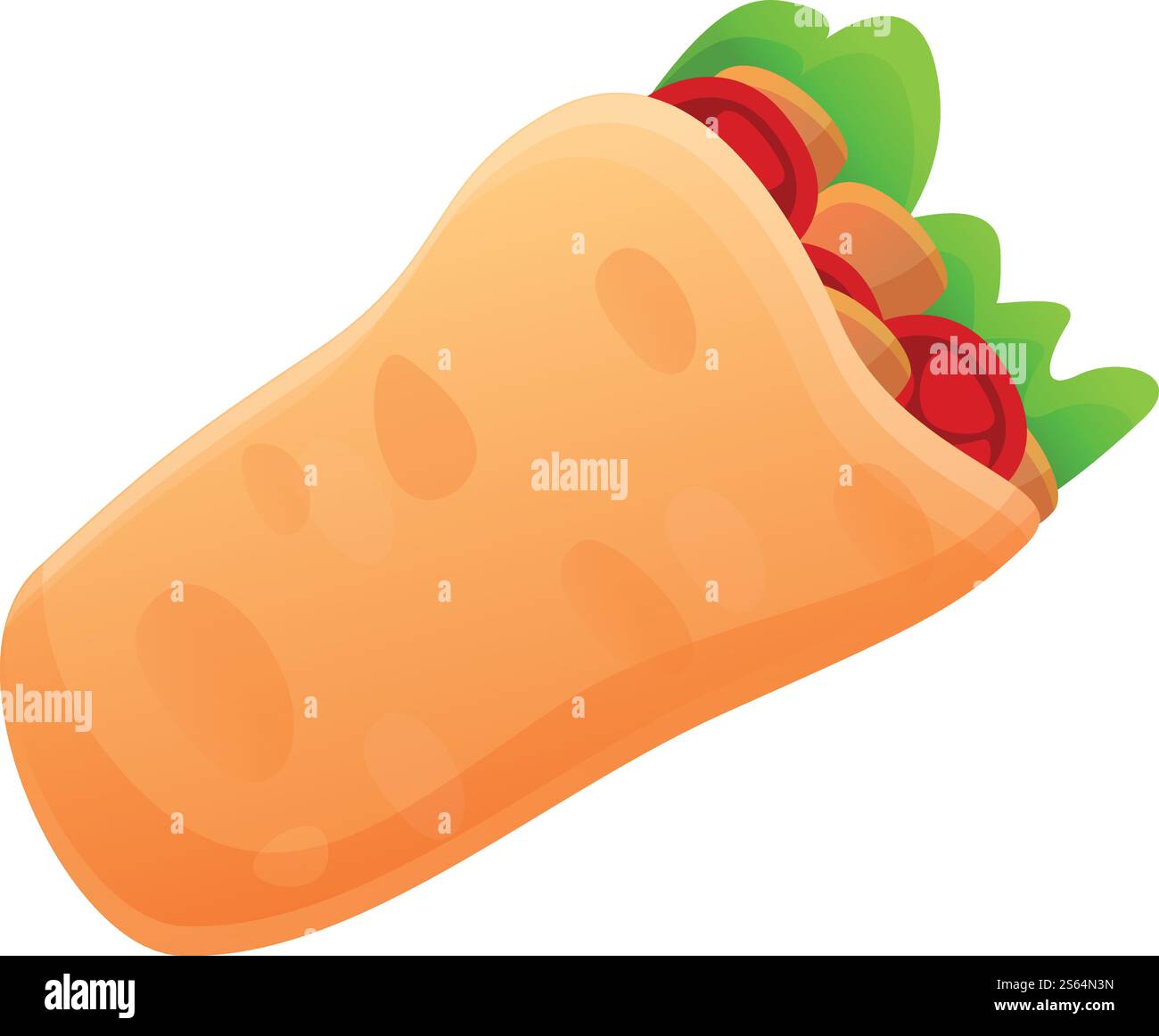 Icona kebab turco. Cartone animato dell'icona vettoriale turca kebab per il web design isolato su sfondo bianco. Icona turca di kebab, stile cartoni animati Illustrazione Vettoriale