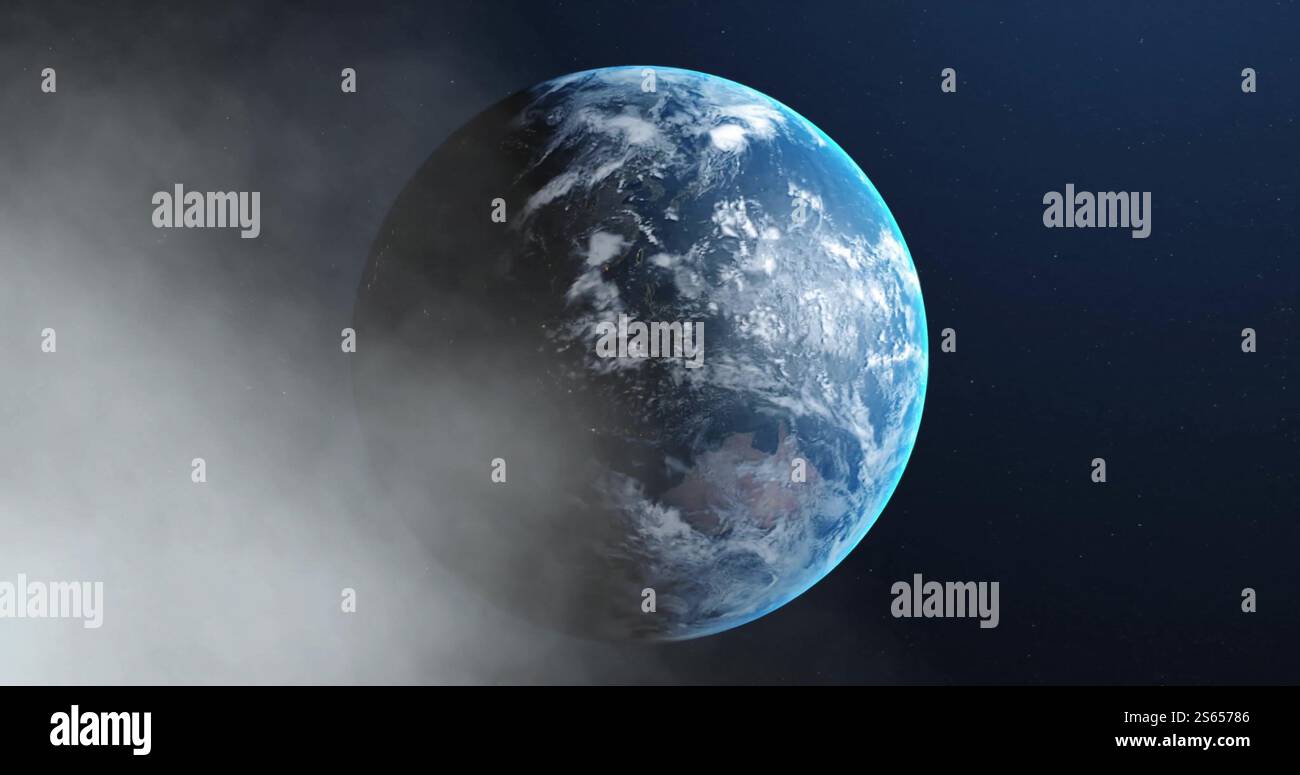 Immagine del globo digitale su sfondo scuro Foto Stock