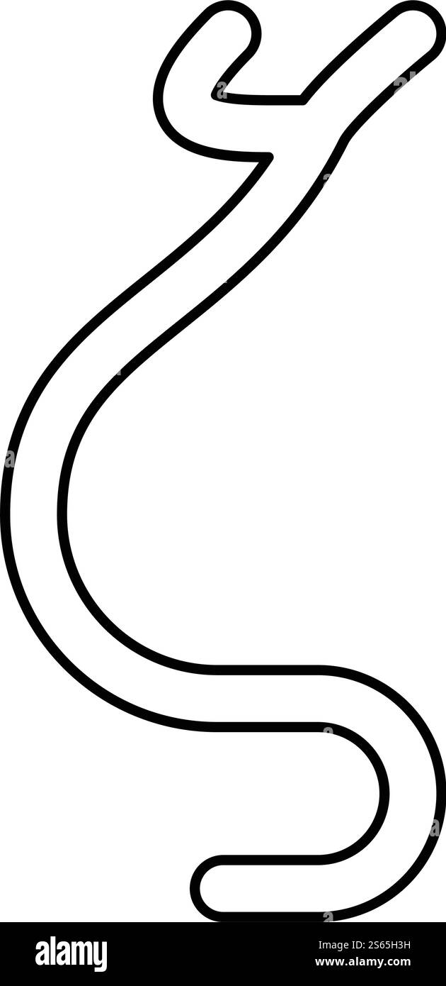 Simbolo greco Zeta piccola lettera minuscola carattere icona contorno nero immagine vettoriale stile piatto immagine semplice. Simbolo greco Zeta icona carattere minuscolo minuscolo contorno immagine vettoriale di colore nero immagine piatta Illustrazione Vettoriale