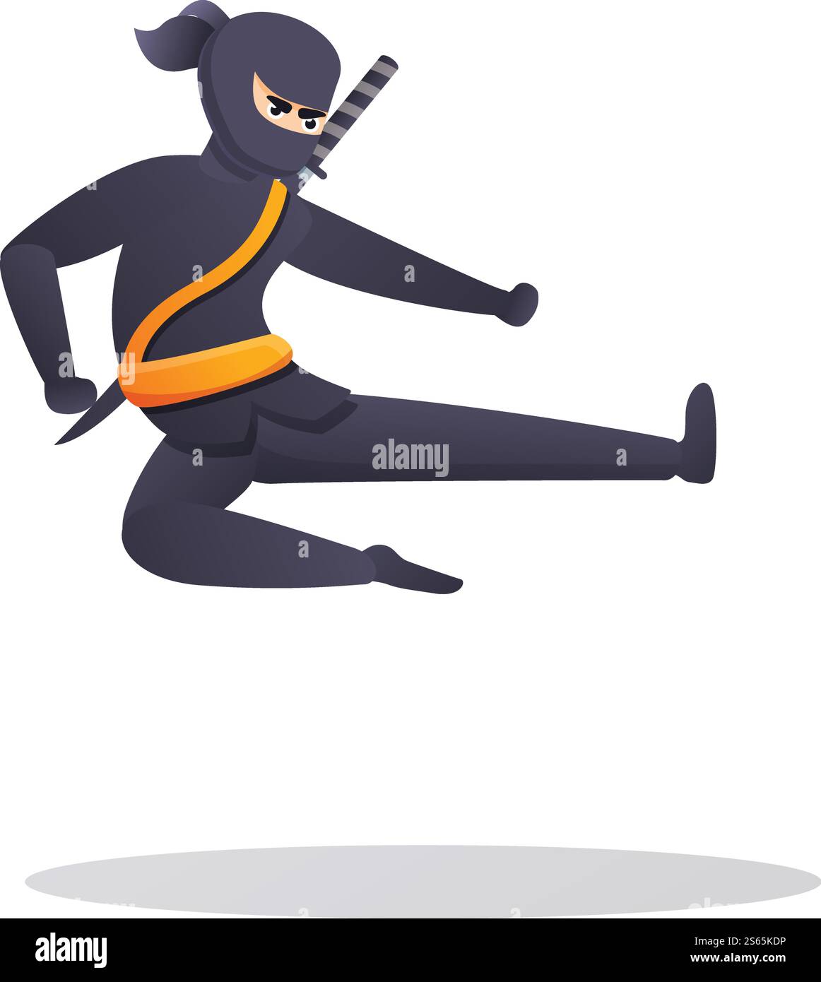 Icona ninja di Karate. Cartone animato dell'icona vettoriale ninja di karate per il web design isolato su sfondo bianco. Icona ninja di Karate, stile cartoni animati Illustrazione Vettoriale