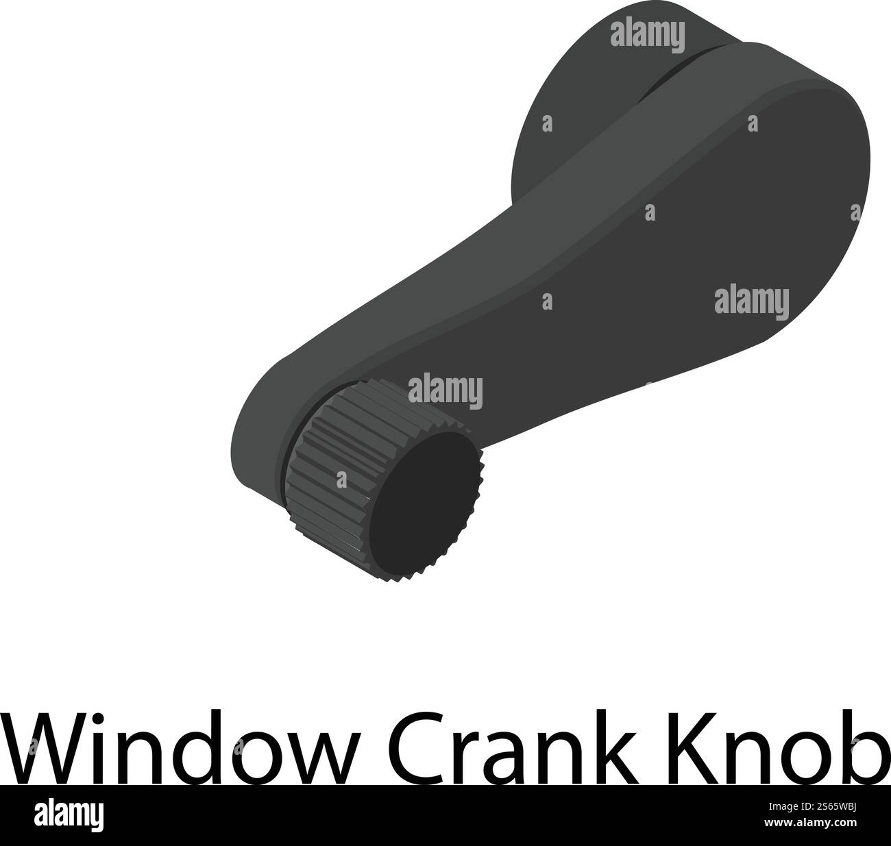 Icona della manopola di manovella del finestrino. Isometrico dell'icona vettoriale della manopola di manovella della finestra per la progettazione Web isolato su sfondo bianco. Icona della manopola a manovella del finestrino, stile isometrico Illustrazione Vettoriale