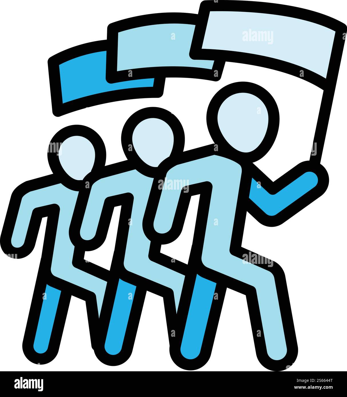 Icona del team di coesione. Delineare l'icona vettoriale del team di coesione per la progettazione Web isolata su sfondo bianco. Icona del team di coesione, stile di contorno Illustrazione Vettoriale