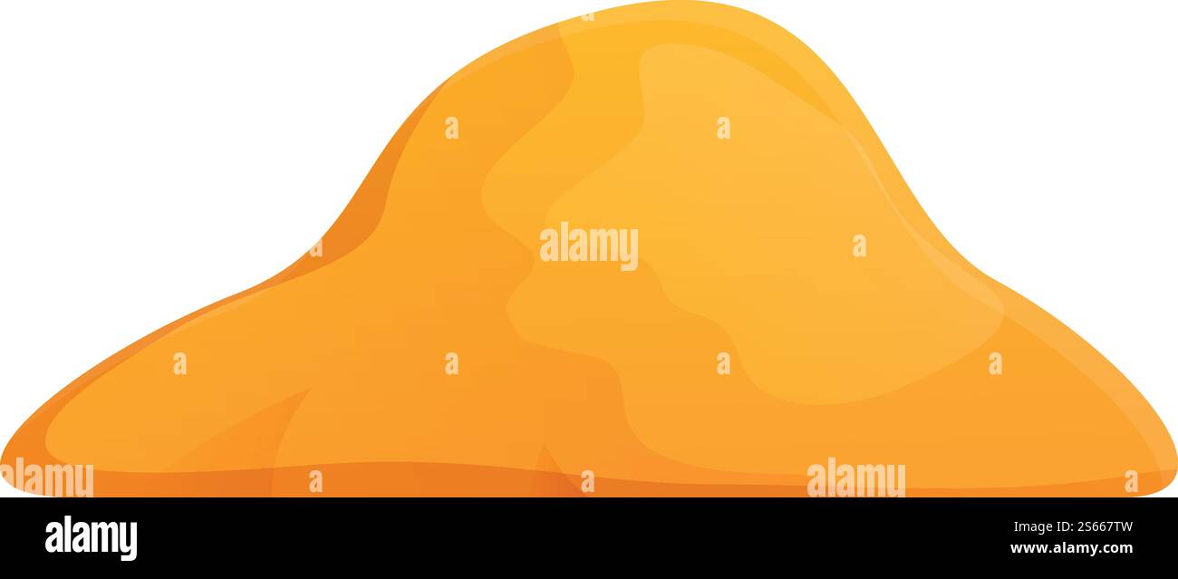 Icona di costruzione sabbia pila. Cartoni animati con icona vettoriale di costruzione in sabbia per la progettazione di nastri isolati su sfondo bianco. Icona della costruzione in sabbia pila, stile cartoni animati Illustrazione Vettoriale