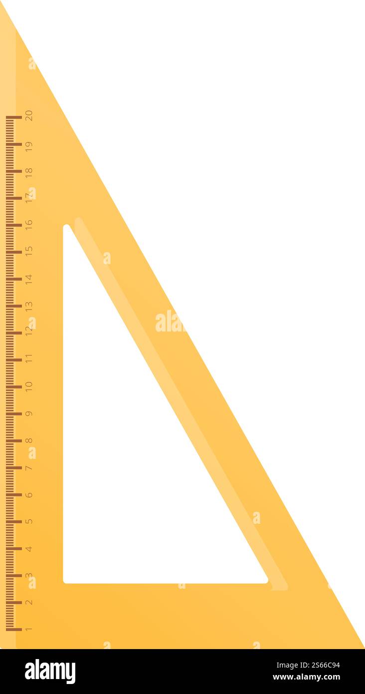 Icona righello angolare per legno. Cartoni animati con l'icona vettoriale del righello angolare in legno per la progettazione di Web isolati su sfondo bianco. Icona righello angolare in legno, stile cartone animato Illustrazione Vettoriale