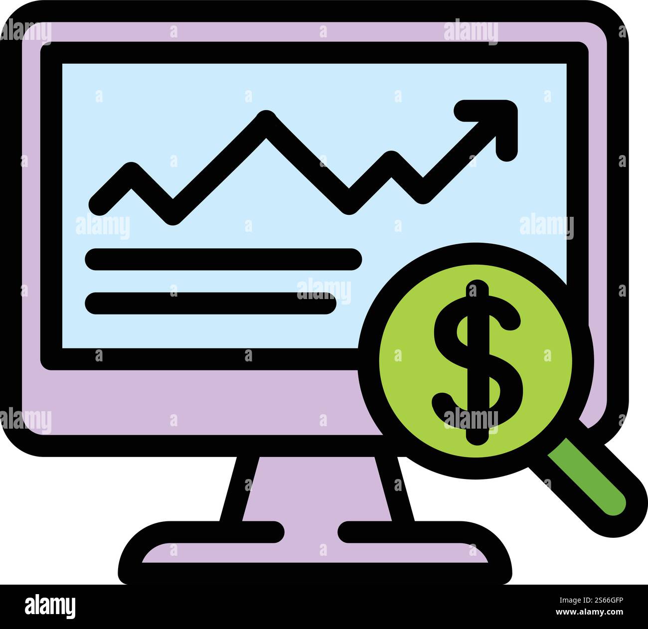 Icona del report spese online. Delineare l'icona vettoriale del report spese online per la progettazione Web isolata su sfondo bianco. Icona del report spese online, stile del contorno Illustrazione Vettoriale