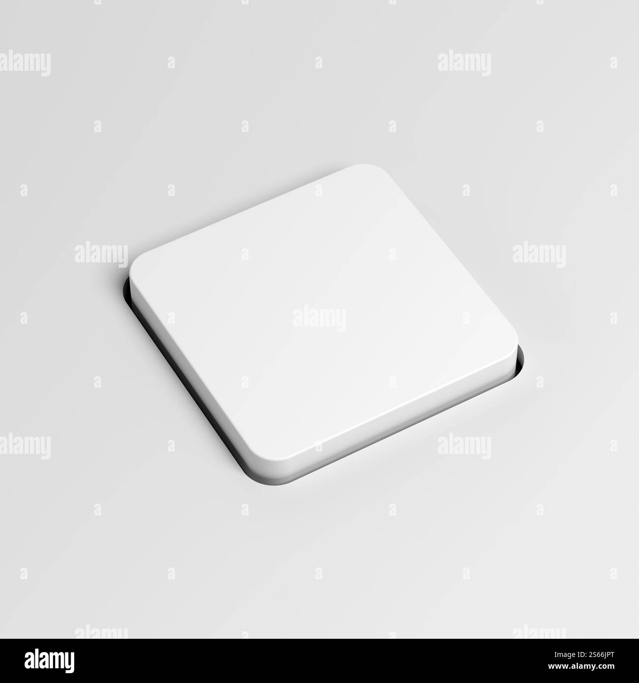 Tasto della tastiera bianco. Copia spazio. Pulsante. Vuoto. illustrazione 3d. Foto Stock