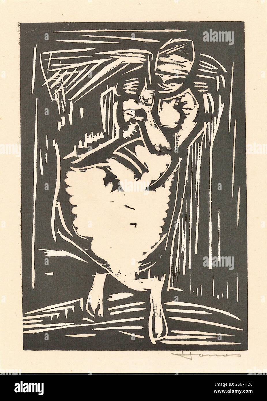 Henri Jonas - donna che porta una borsa sulla schiena - 1931 Foto Stock