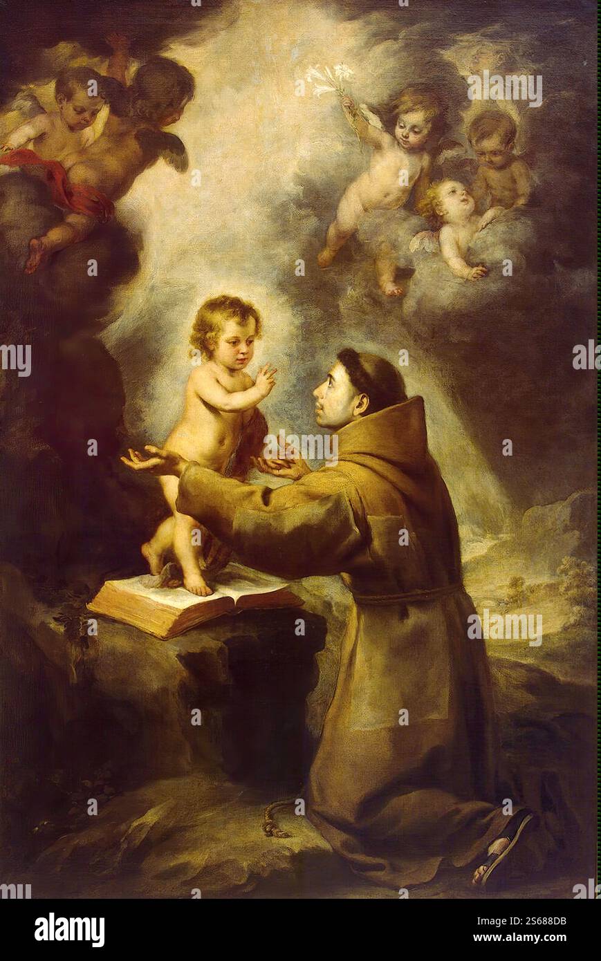 Bartolomé Esteban Murillo - visione di Sant'Antonio da Padova Foto Stock