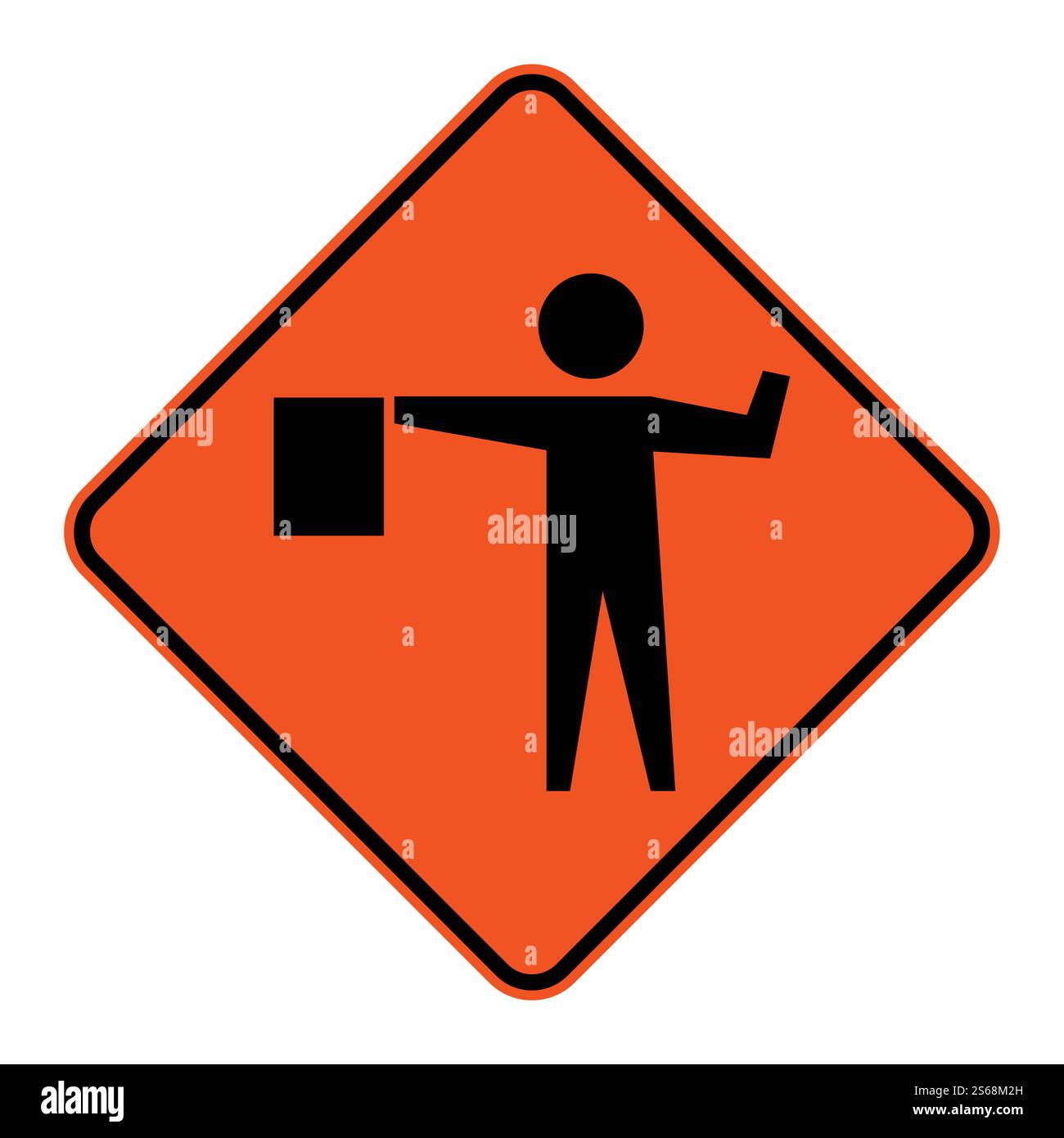 Simbolo Flagger ahead, illustrazione vettoriale Illustrazione Vettoriale