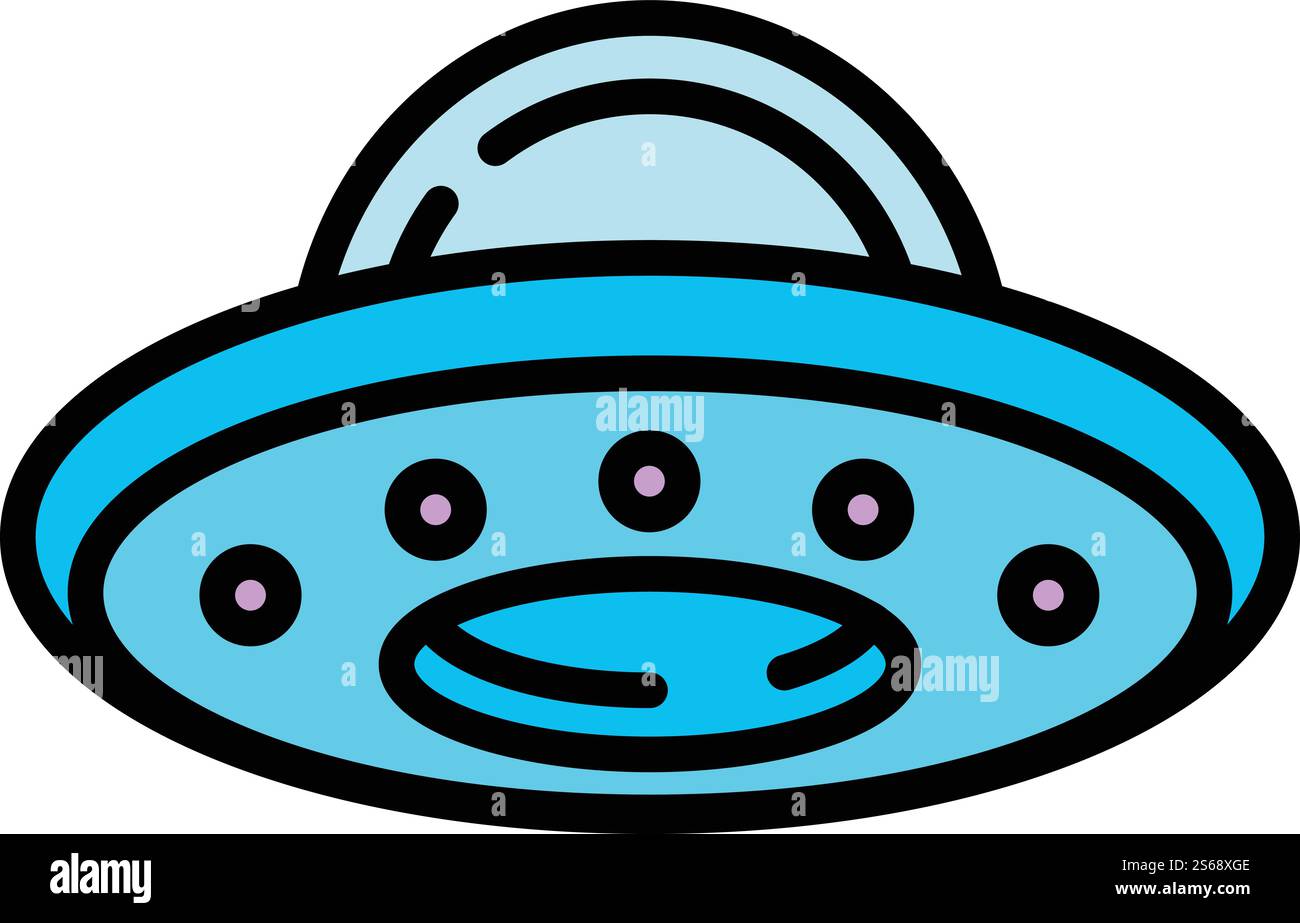 Icona ufo volante. Delineare l'icona vettoriale ufo volante per il web design isolato su sfondo bianco. Icona ufo volante, stile di contorno Illustrazione Vettoriale