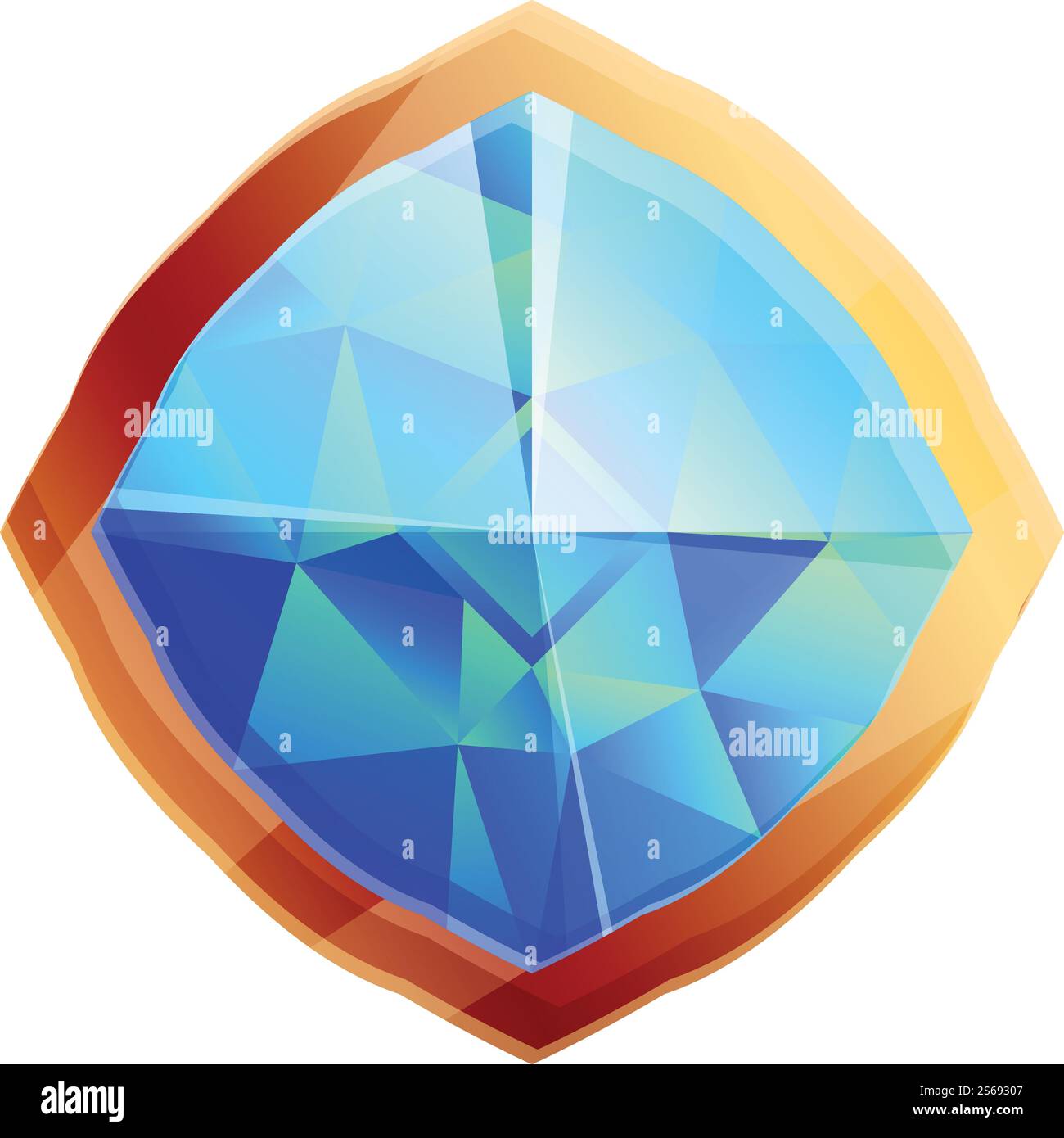 Icona Gemstone. Cartone animato dell'icona vettoriale gemma per il web design isolato su sfondo bianco. Icona Gemstone, stile cartoni animati Illustrazione Vettoriale