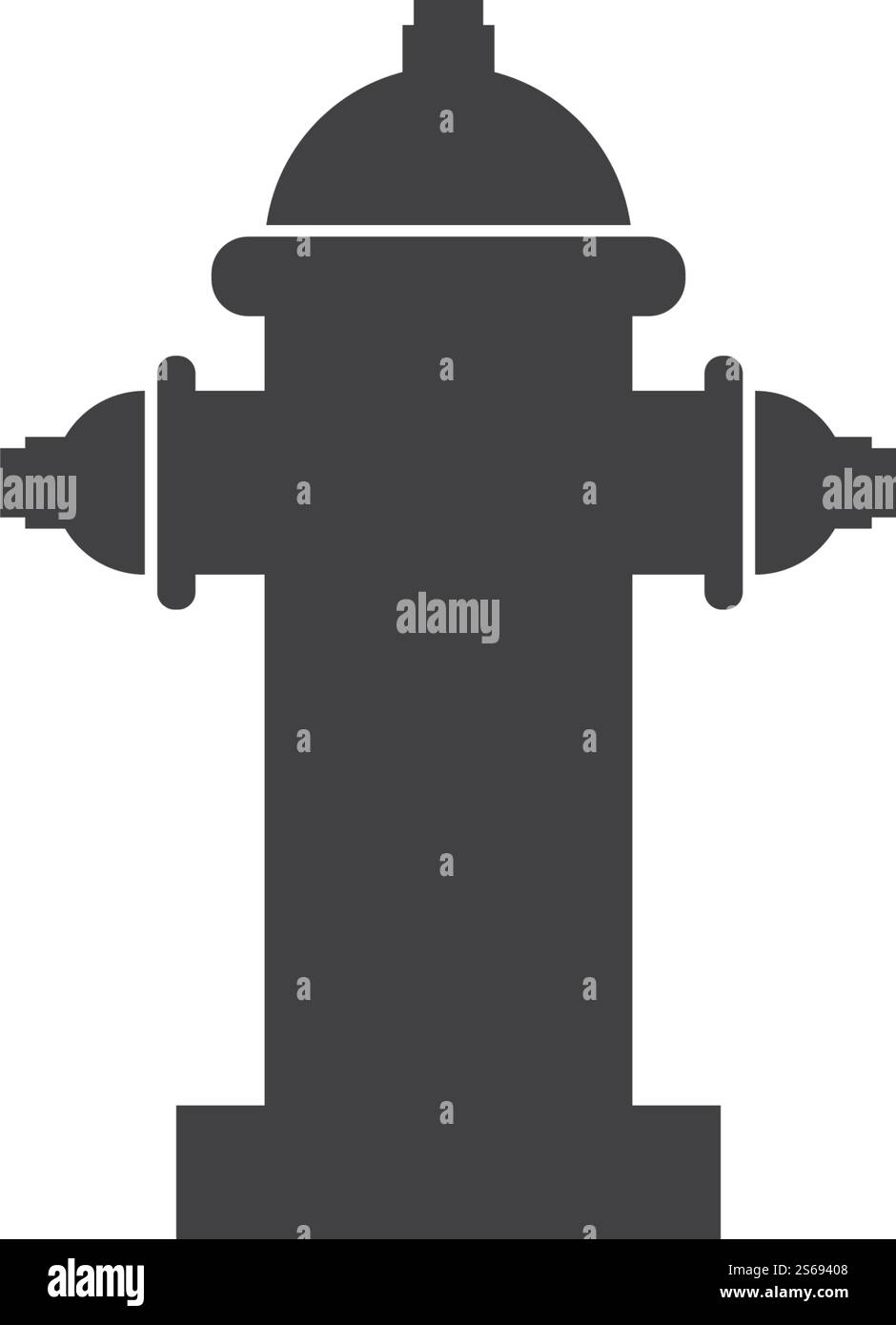 Logo idrante antincendio e design piatto con icone vettoriali Illustrazione Vettoriale