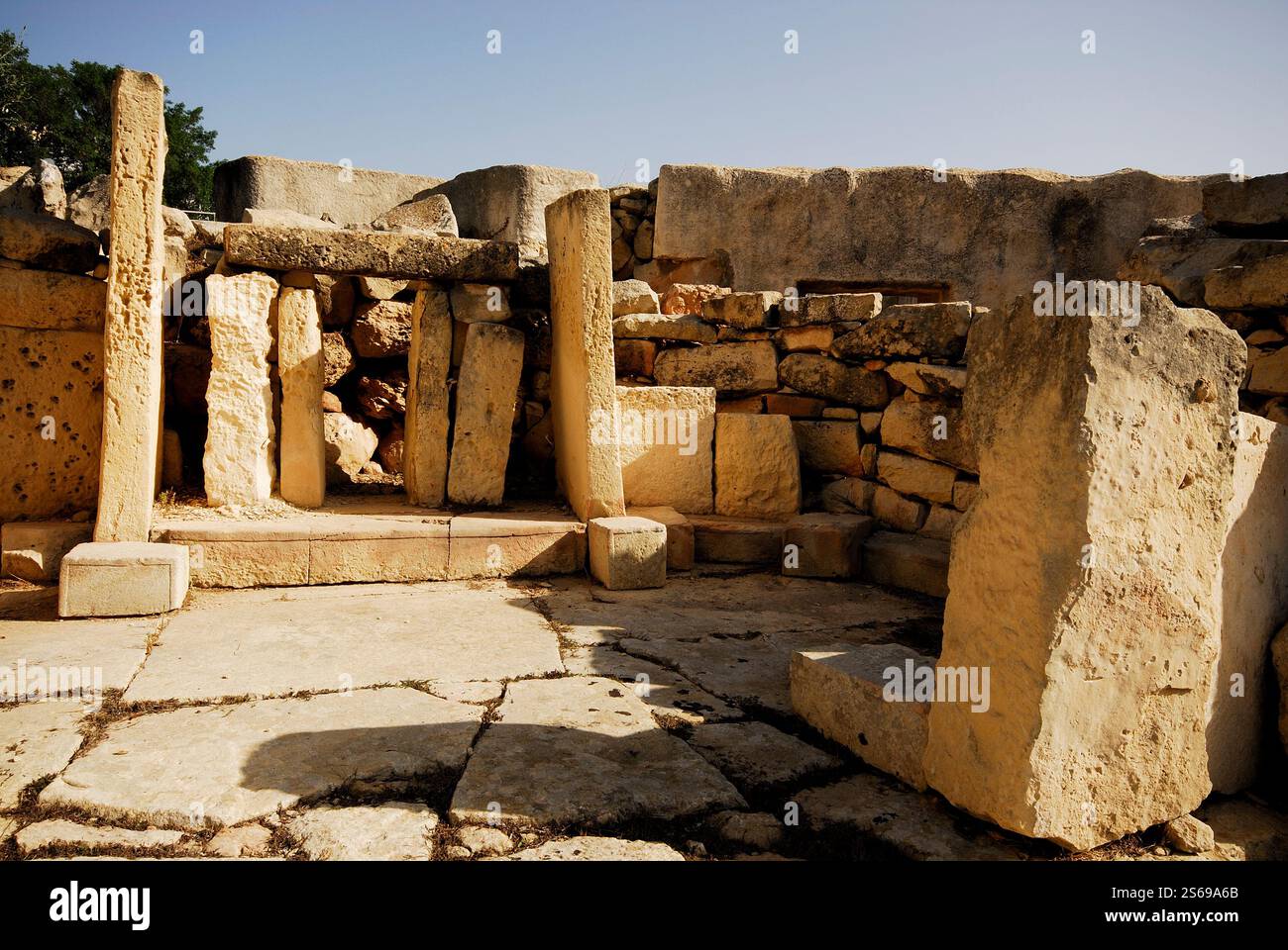 Templi megalitici di Tarxien, Malta Foto Stock