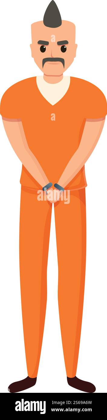 Icona della prigione di Rocker. Cartone animato dell'icona vettoriale della prigione della persona da corsa per il web design isolato su sfondo bianco. Icona della prigione rocker person, stile cartone animato Illustrazione Vettoriale