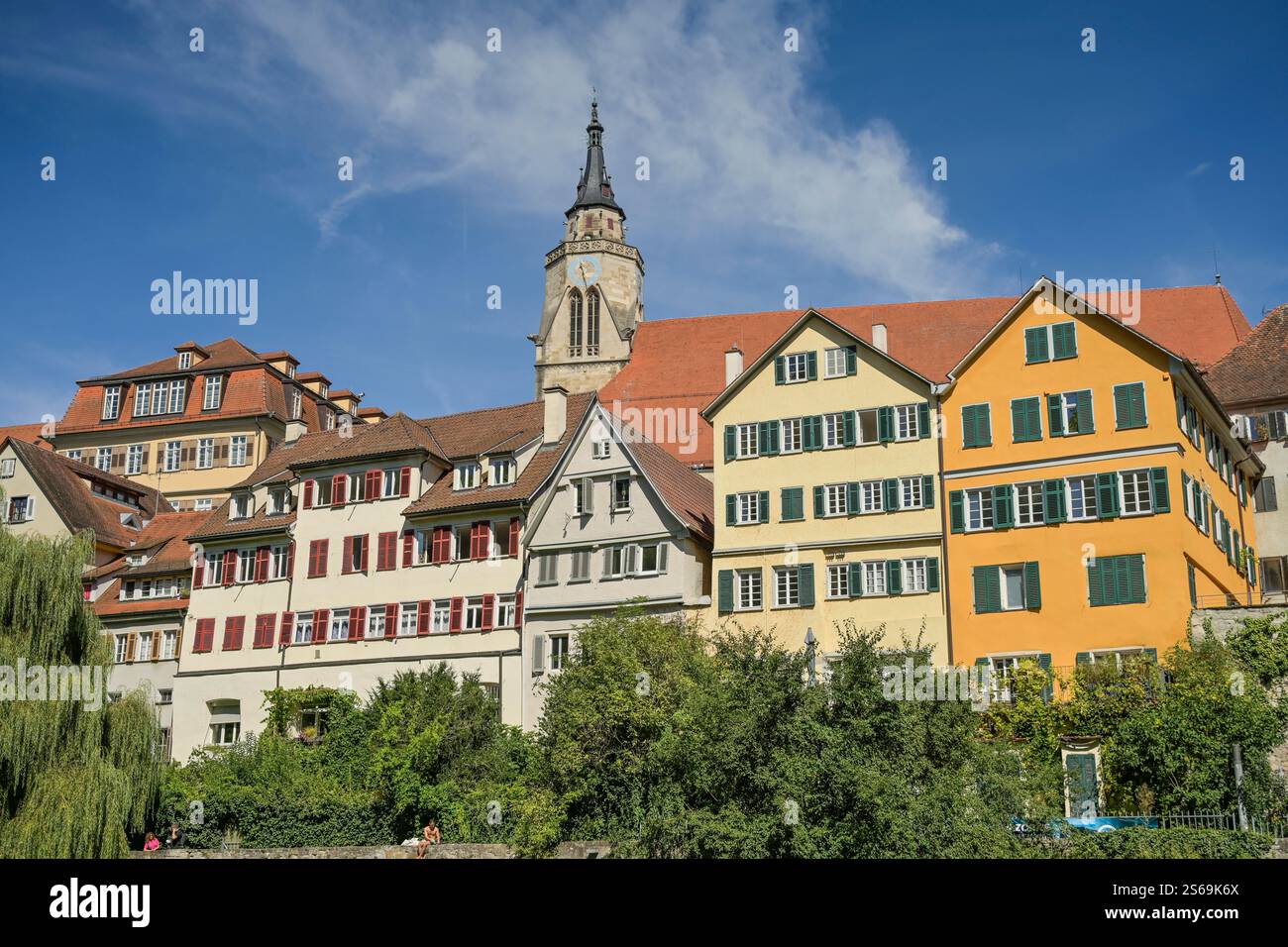 Altbauten, Neckarfront, Altstadt, Tübingen, Baden-Württemberg, Germania Foto Stock