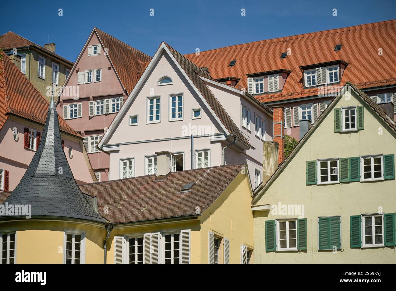 Altbauten, Neckarfront, Altstadt, Tübingen, Baden-Württemberg, Germania Foto Stock