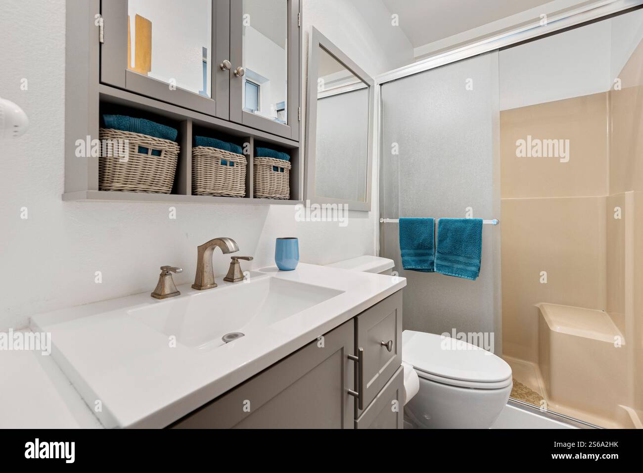 vista interna del bagno di casa Foto Stock