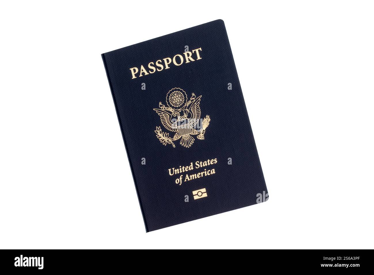 Blue Passport isolato su sfondo bianco Foto Stock