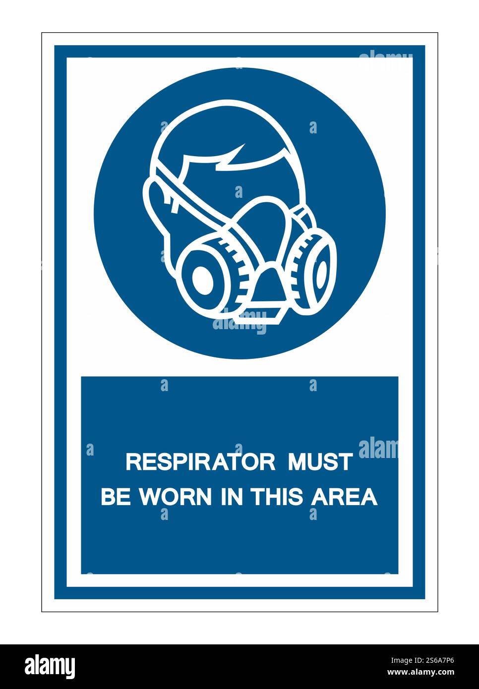 Il respiratore deve essere indossato in quest'area simbolo simbolo isolare su sfondo bianco, illustrazione vettoriale Illustrazione Vettoriale