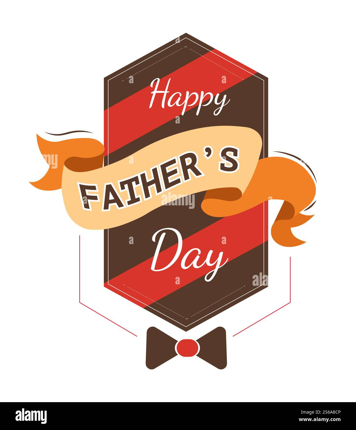 Festa del papà o del papà icona isolata bowtie e vettoriale del nastro membro della famiglia complimenti celebrazione della genitorialità emblema o logo apprezzamento e amore festa accessorio papà maschile. Festa del papà, icona isolata, bowtie e nastro Illustrazione Vettoriale