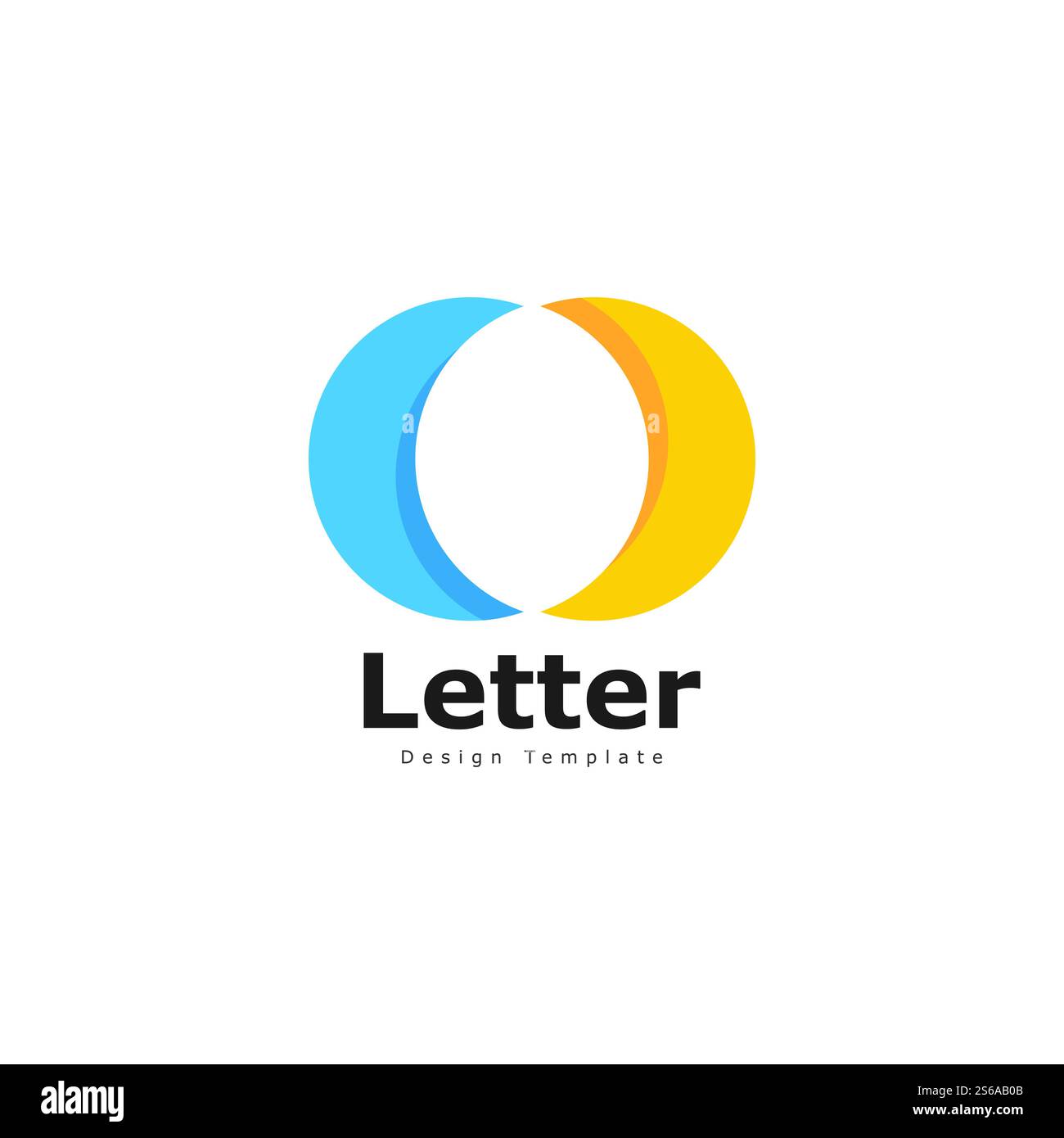 lettera o numero 0 icona logo elementi modello design Illustrazione Vettoriale