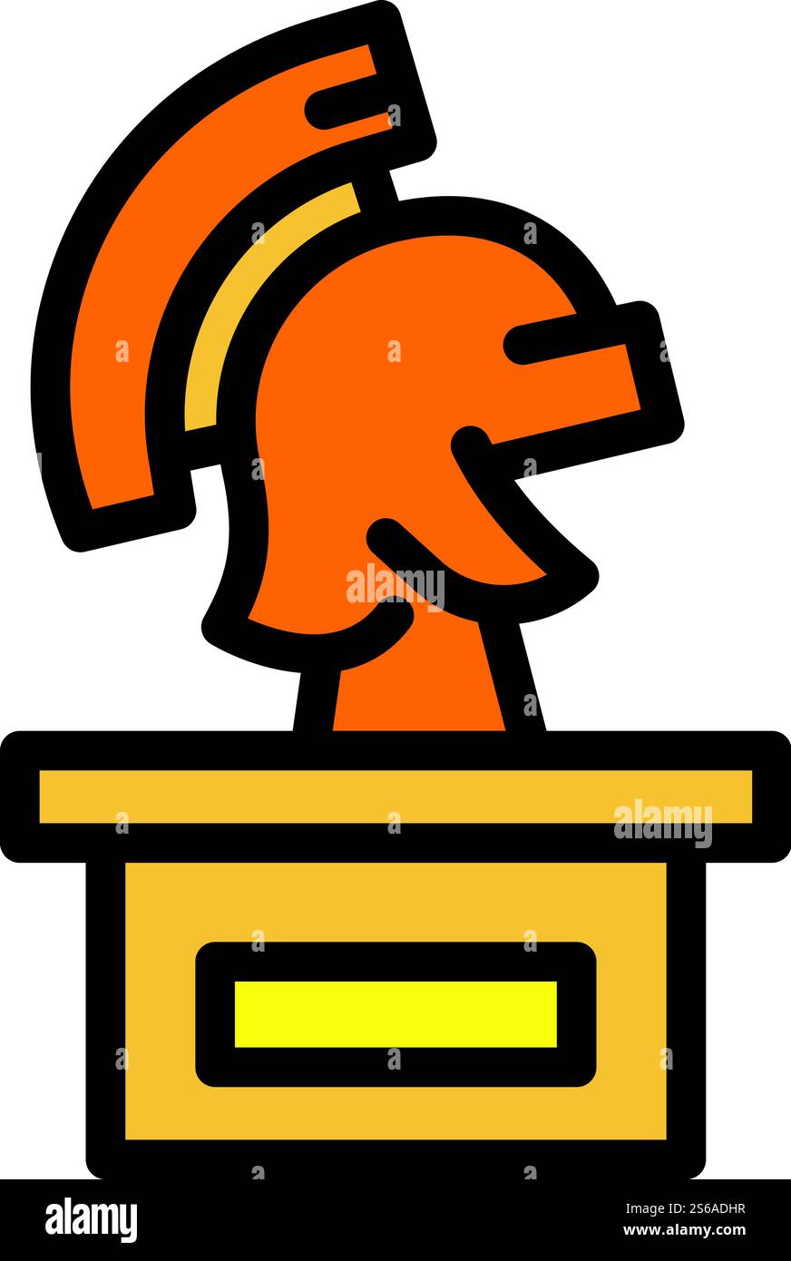 Icona del casco romano. Contorno dell'icona vettoriale romana dell'elmetto per il web design isolato su sfondo bianco. Icona del casco romano, stile del contorno Illustrazione Vettoriale