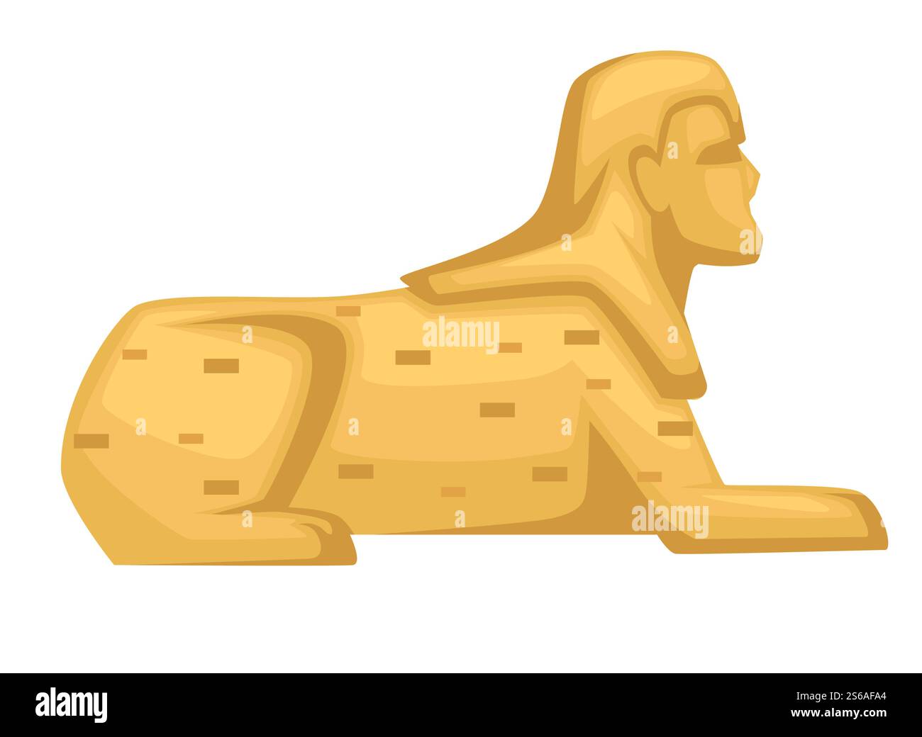 Statua della Sfinge egiziana o monumento architettonico e costruzione isolata vettoriale itinerante mitico leone creatura con testa faraone o monumento storico antico Egitto turismo e visite turistiche. Statua della Sfinge, architettura egiziana e monumento isolato itinerante Illustrazione Vettoriale