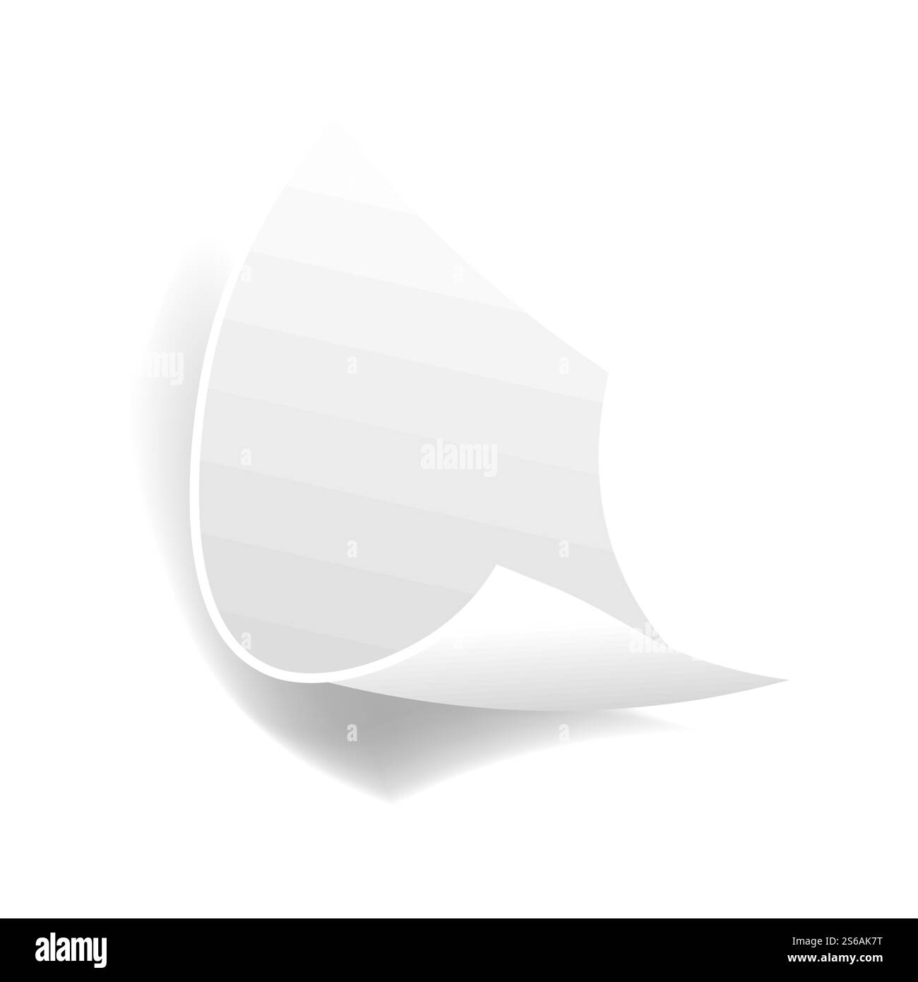 Foglio di carta bianca con bordo arricciato vettore a scorrimento vuoto e vuoto scrittura di storie manoscritti o digitazione stampa modello realistico 3D materiale della stampante e apparecchiature isolato oggetto trasparente. Rotolo realistico 3D con oggetto isolato in fogli bianchi bianchi Illustrazione Vettoriale