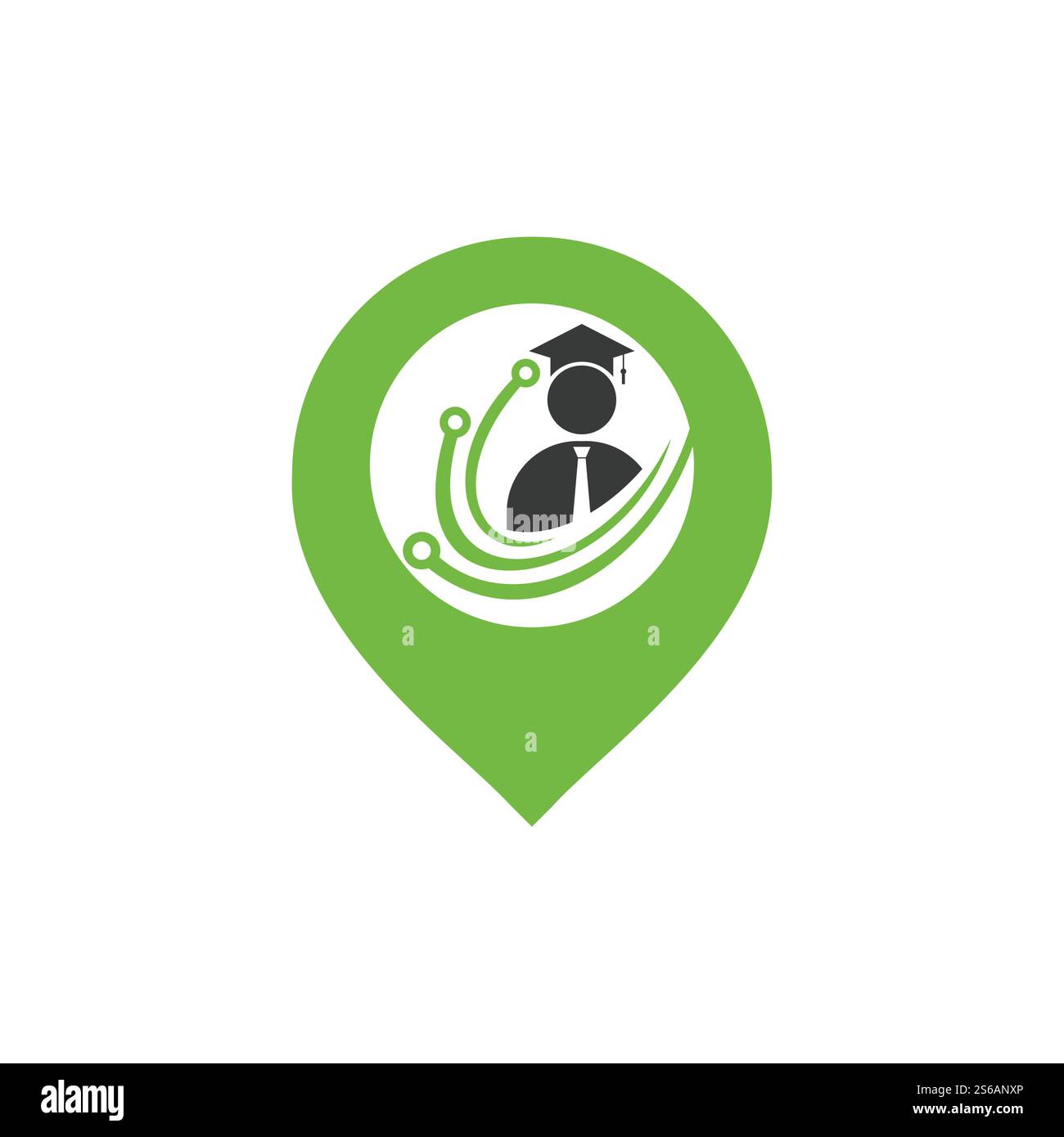 Design vettoriale del logo della tecnologia Education. Concetto del logo della scuola digitale. Illustrazione Vettoriale