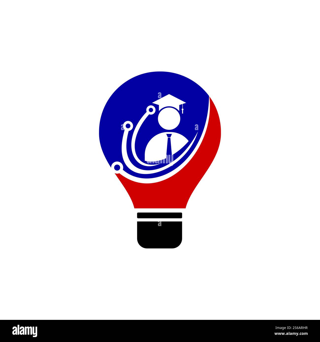 Design vettoriale del logo della tecnologia Education. Concetto del logo della scuola digitale. Illustrazione Vettoriale